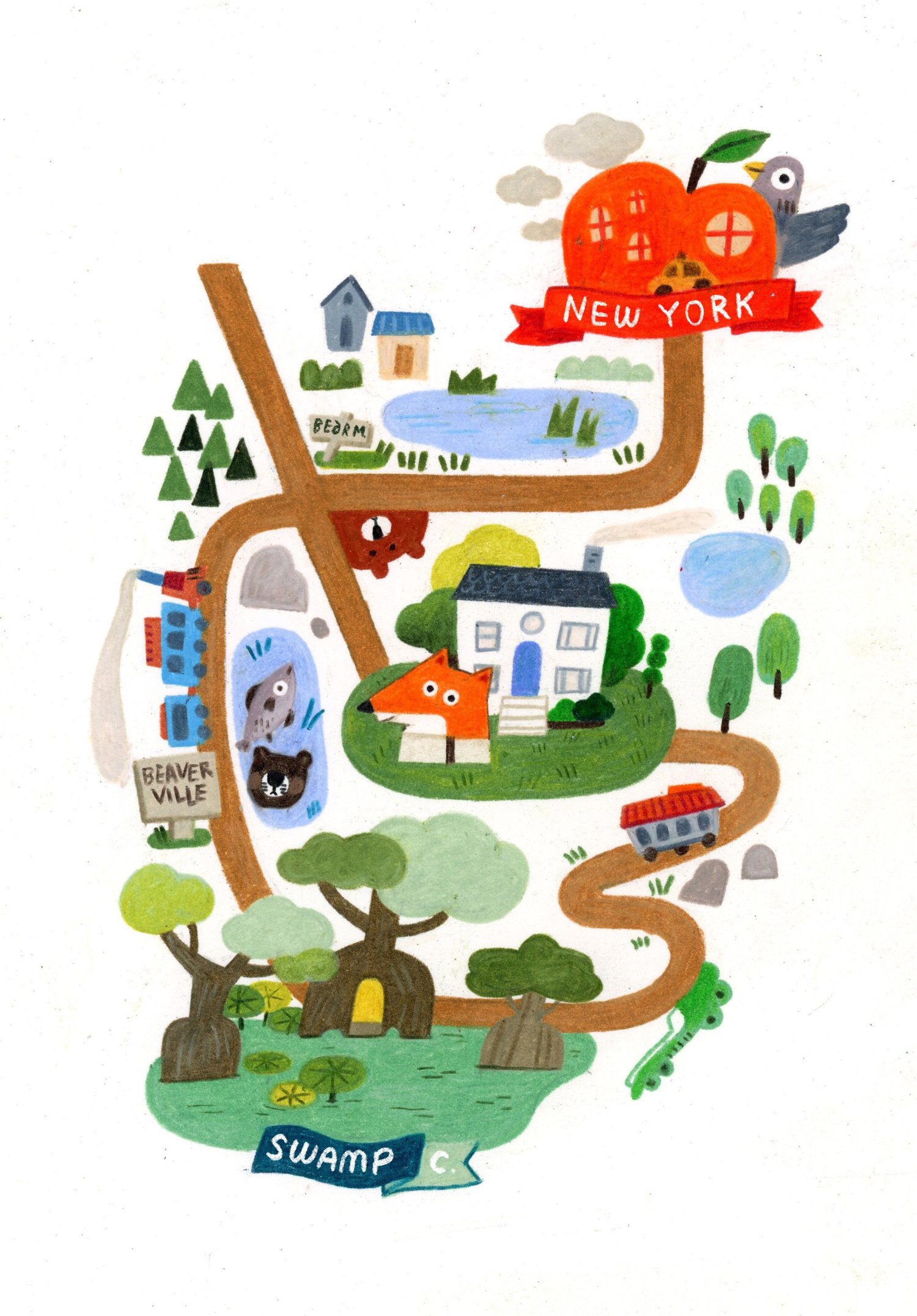 Map Illustration Heegyum Kim Illustration