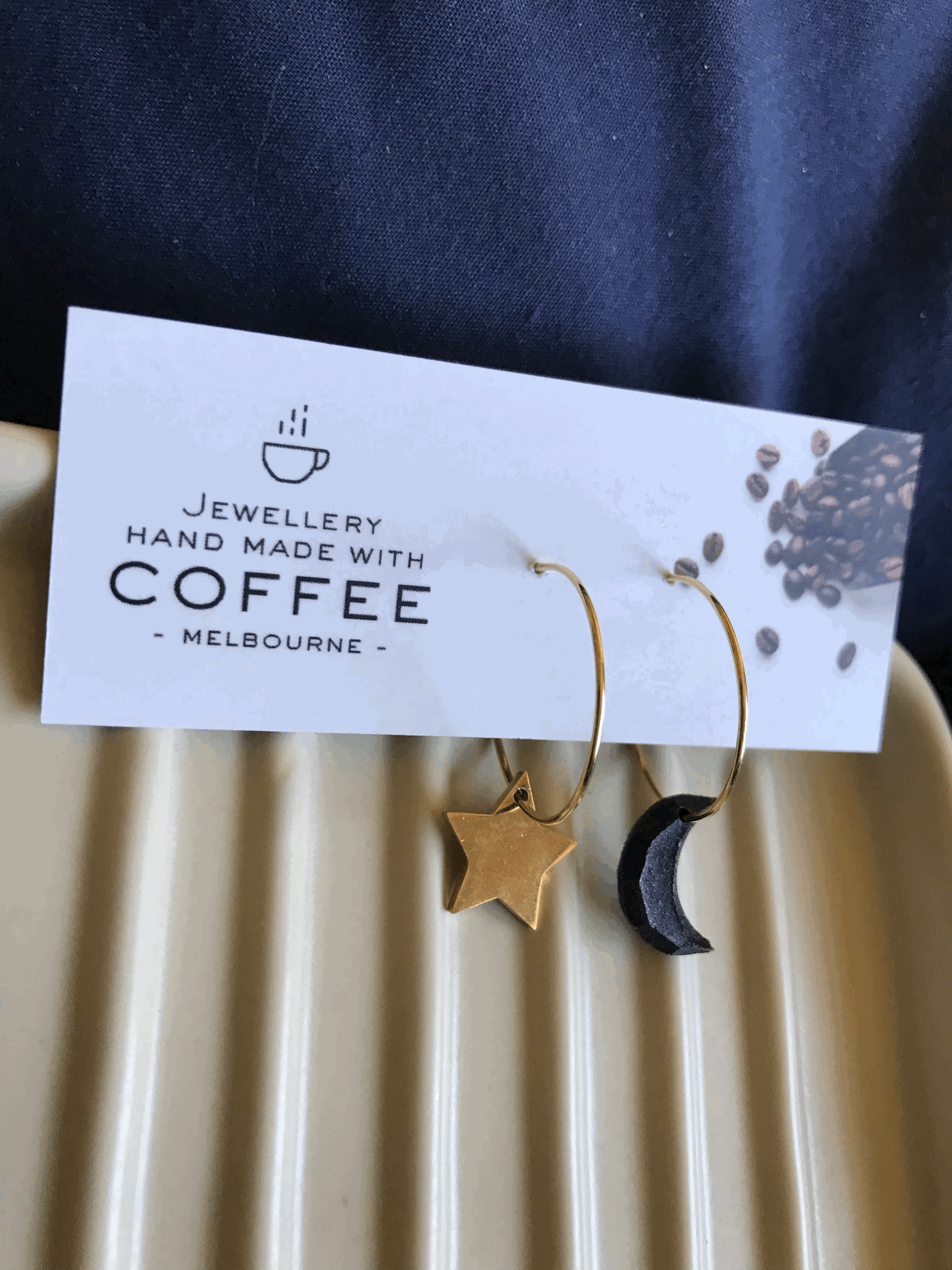 Atelier Cayelle Moon and star hoops pair of earrings