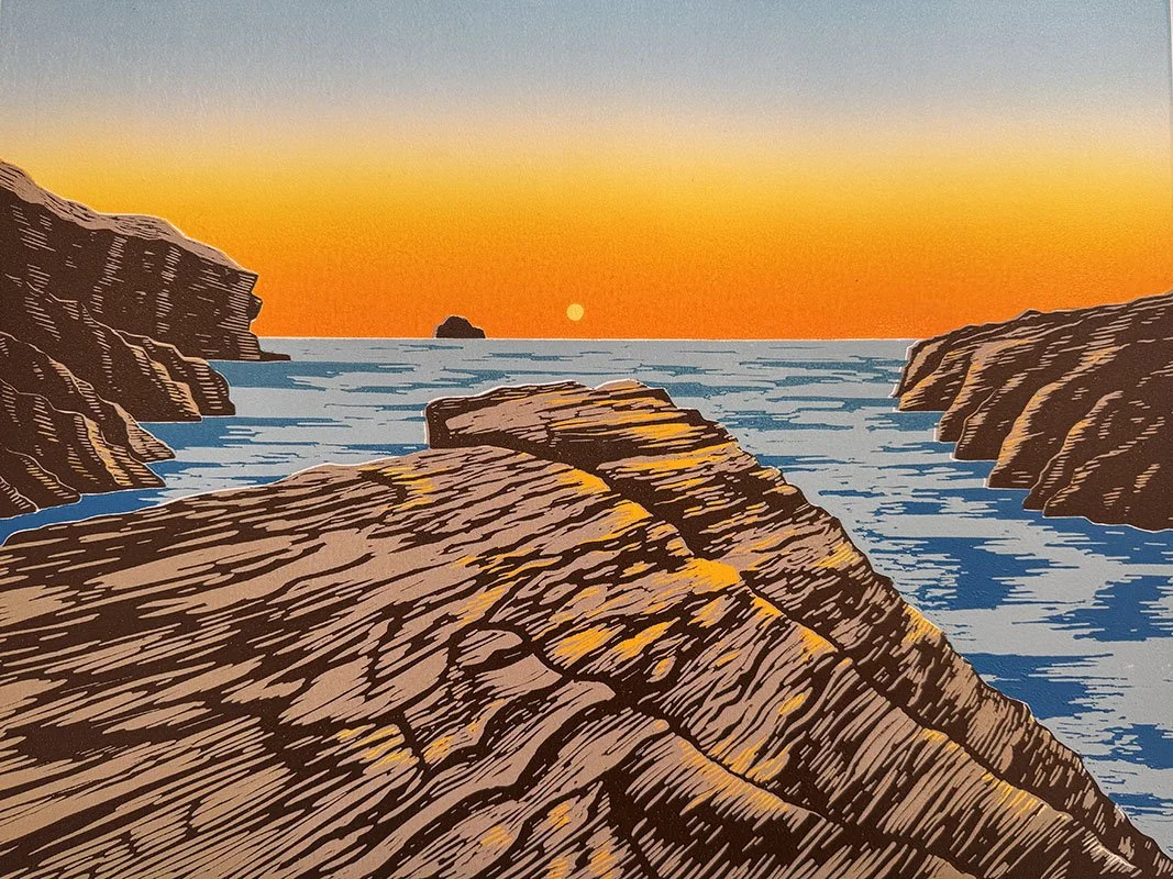 'A Calm Place' - linocut print