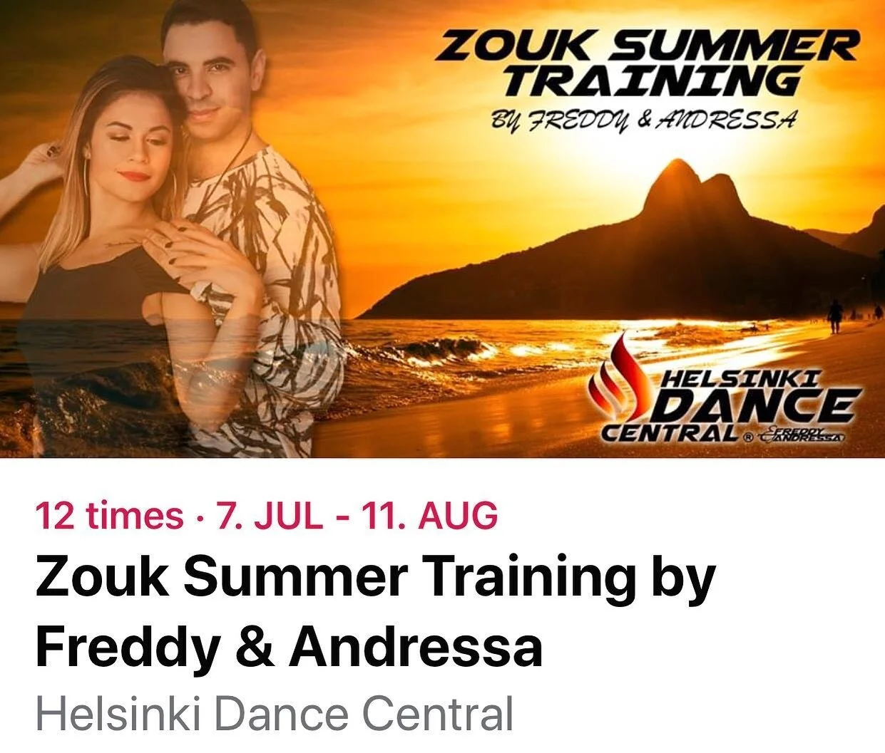 Summer has arrived and we prepared a Zouk training to get your dance improving!
Join us as we slowly get back on track with our dance practices.
Our 6 weeks block (7th July - 11th August) are divided into two levels:
Improvers / Intermediate - Tuesd