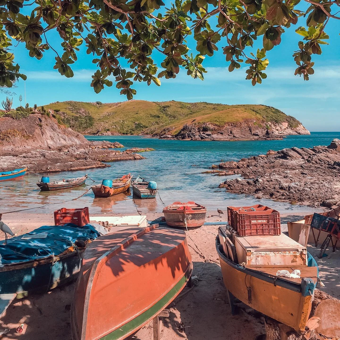 Stumbling upon this little corner of the beach in Cabo Frio, Rio de Janeiro - Brazil was a true delight. The peacefulness of the water, the warmth of the sun, and the sight of the fisherman's boats just make it a perfect spot to relax and take in the