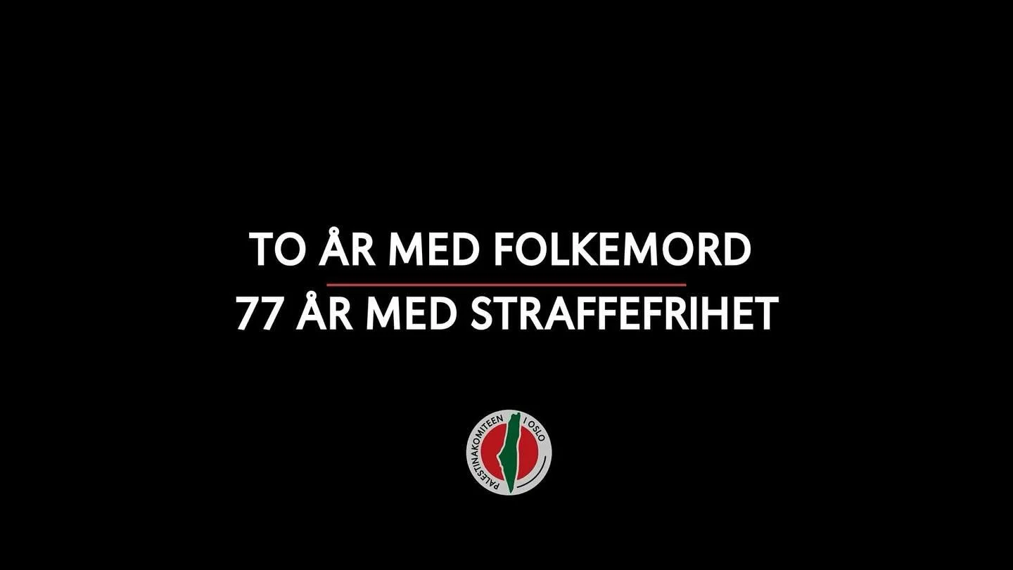 TO &Aring;R MED FOLKEMORD &ndash; N&Aring; M&Aring; DET TA SLUTT!

I dag, 7. oktober, markerer vi at det er to &aring;r siden folkemordet p&aring; det palestinske folket startet for fullt.
P&aring; Eidsvolls plass kl. 18:00&ndash;18:30 samles vi i so