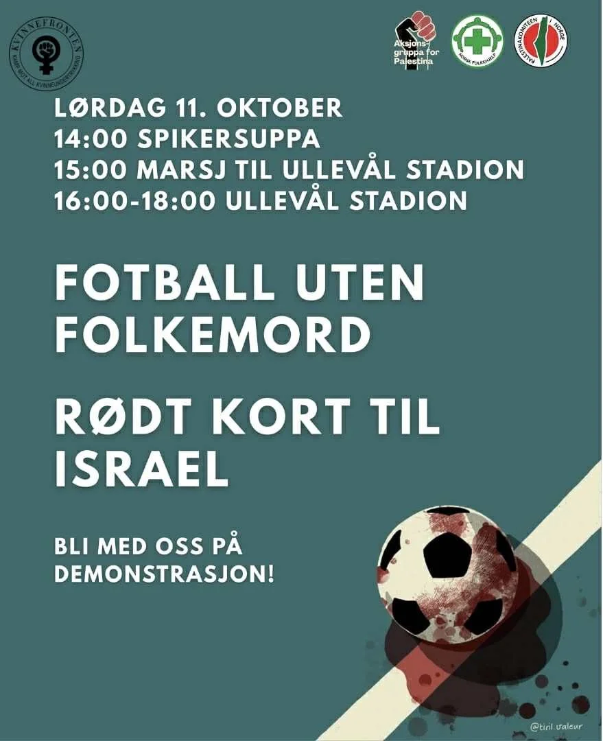 ❗Er du klar for demonstrasjon p&aring; l&oslash;rdag 11. oktober? Vi har tilsluttet oss markeringen. Sveip deg gjennom posten for mer info om de ulike delene. 

L&oslash;rdag 11. oktober skal vi vise hele Norge, Ullev&aring;l stadion, NFF, UEFA og FI