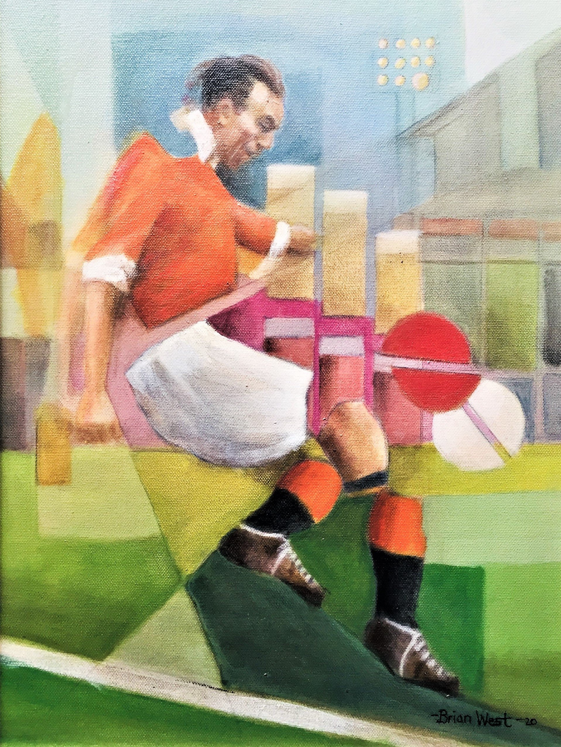 Stan Matthews - Blackpool &amp; England wizard of the wing. ‘Seasider Stan’ - he’s painted in fragmented action in six pieces … much like the state he left most defenders.