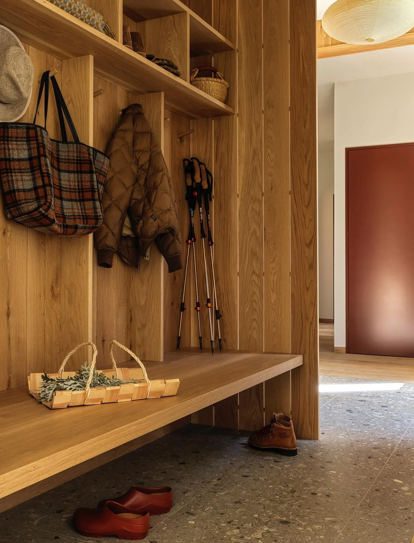 The mudroom in our Vermont Project. Last stop before adventuring in the great outdoors, or first stop as you enter and shed your gear. #vermont
Photo by @chrismottalini 
@archdigest #terrazofloors
