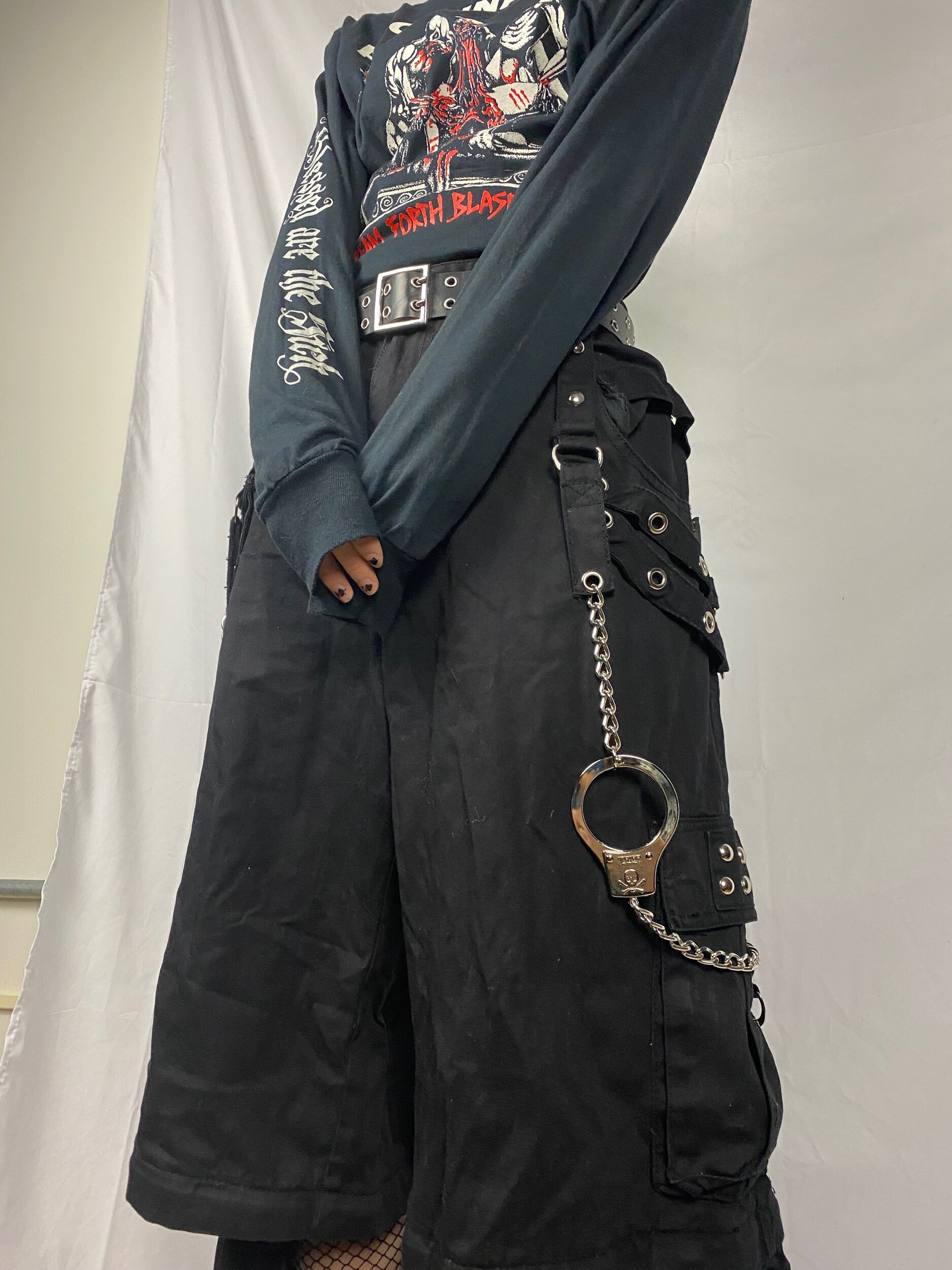 Tripp NYC Handcuff Wide Leg Rave Pants — TRASH LAIR Tripp NYC Handcuff Wide Leg Rave Pants — TRASH LAIR