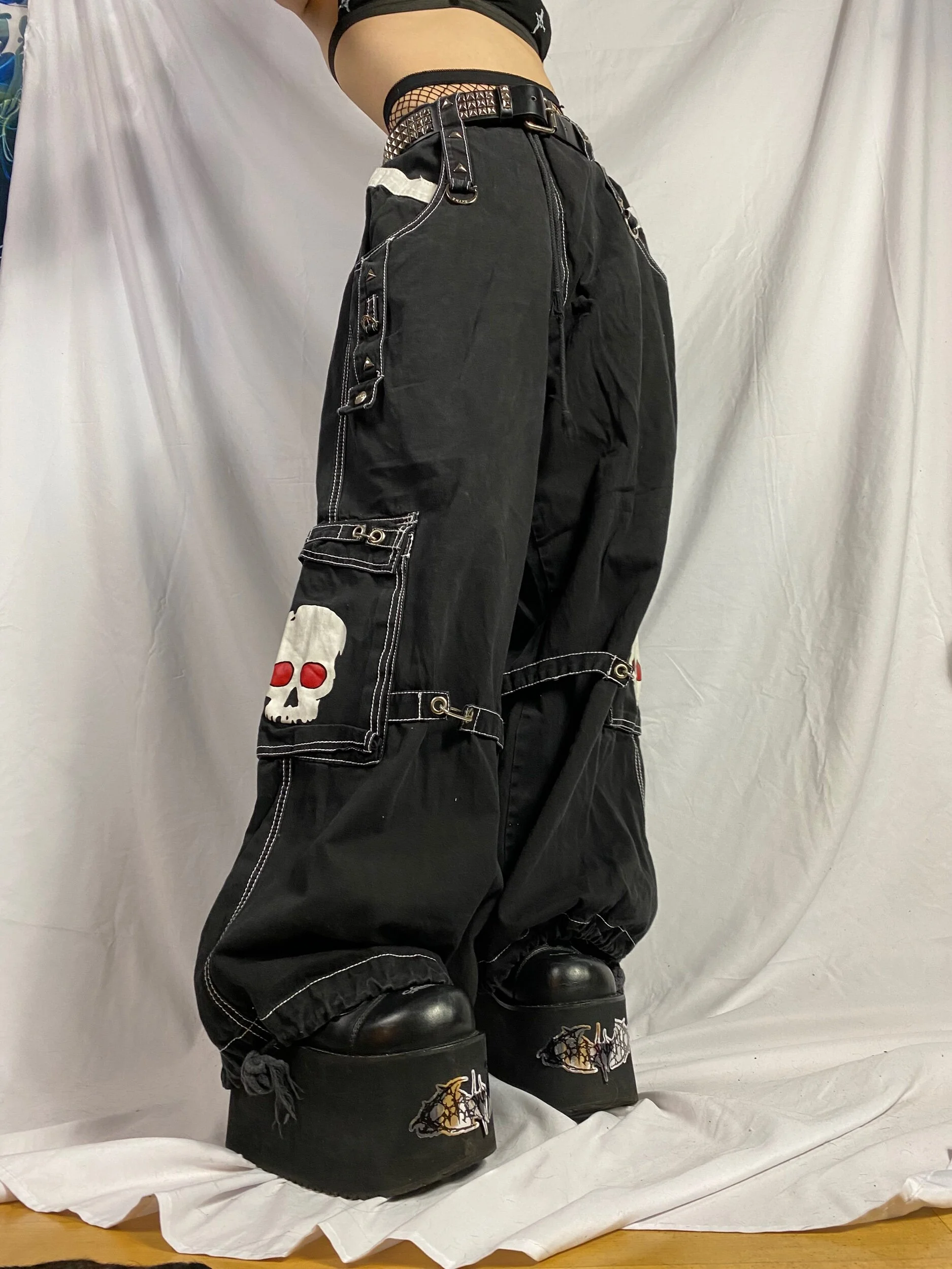 Tripp NYC Skull Wide-Leg Rave Pants — TRASH LAIR