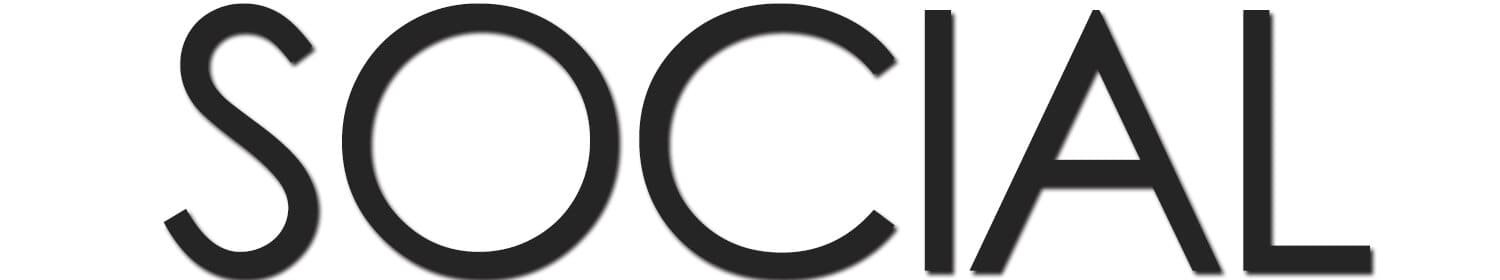 Close-up of the word SOCIAL in black capital letters on a white background.