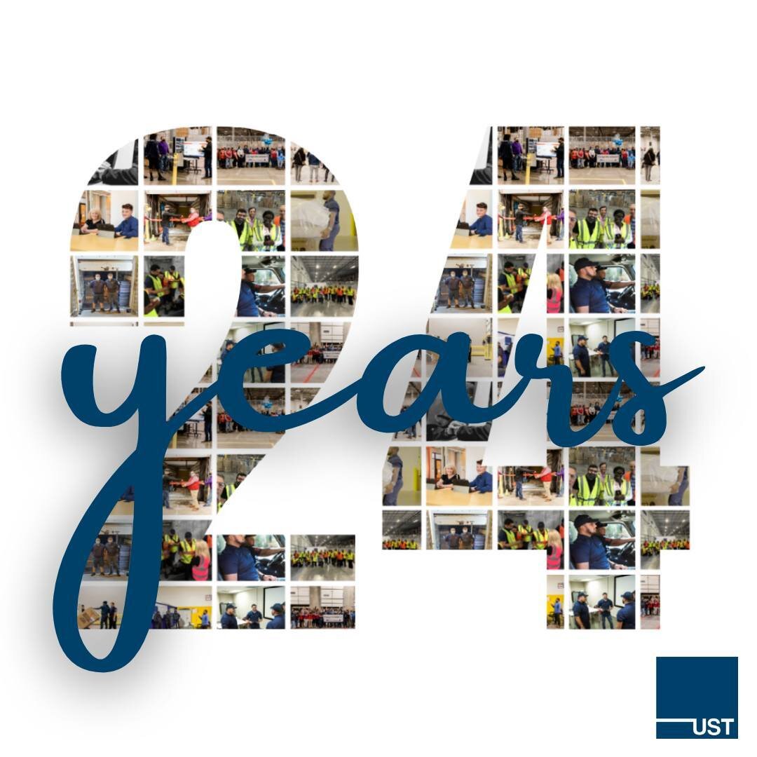 UST started with one driver and one truck. 24 years later, we feel like we're just getting started. Here's to another decade of delivering excellence! 🎊