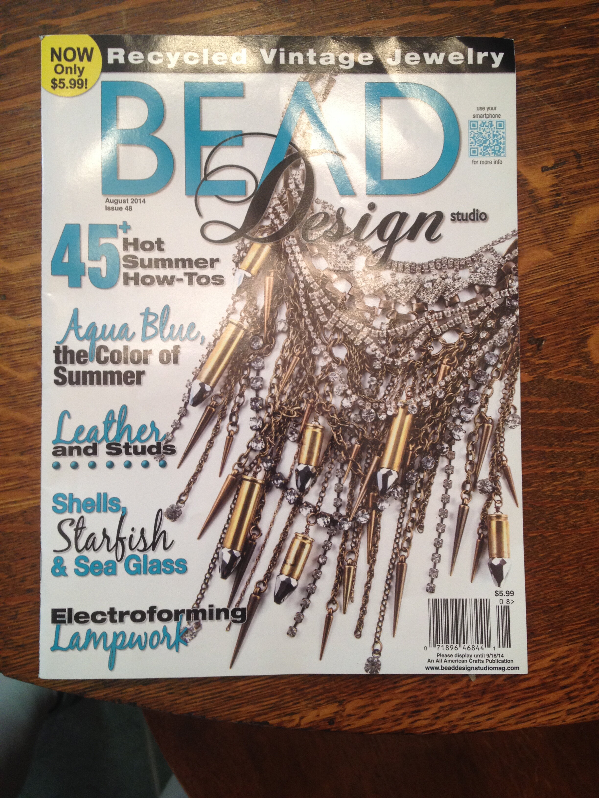  August 2014: Bead Design Studio magazine, Page 88, “Bead Stuff We Love” 