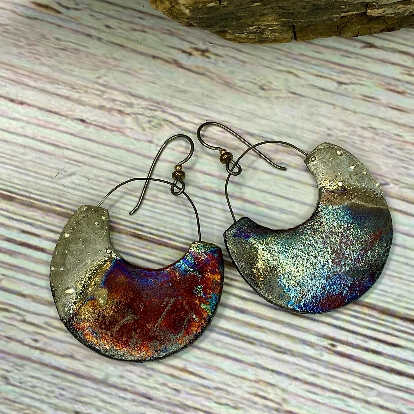 I love these Raku fired earrings!  They are listed on my website which is up and running with a lot of pretty things!  Link in bio.