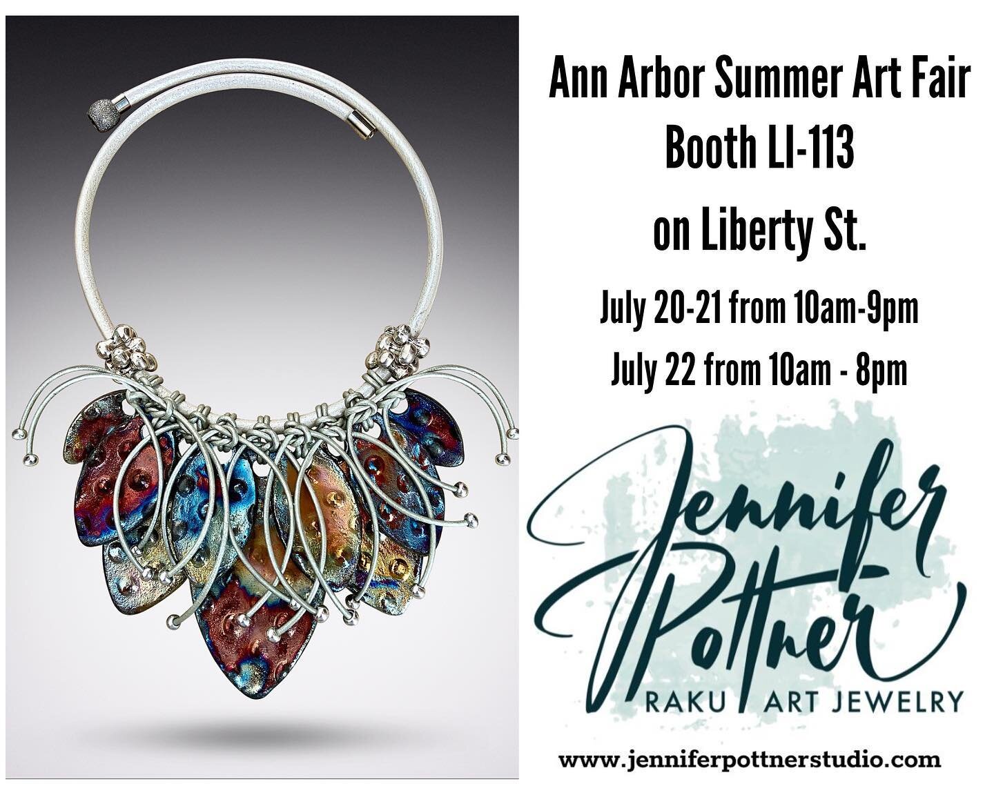It&rsquo;s time for the #annarborsummerartfair !! Set up is tomorrow.  I have so many new designs that I can&rsquo;t wait to show you.  See you this Thursday, Friday and Saturday!!
#rakuartjewelry #ceramicjewelry #artistsoninstagram #makersgonnamake