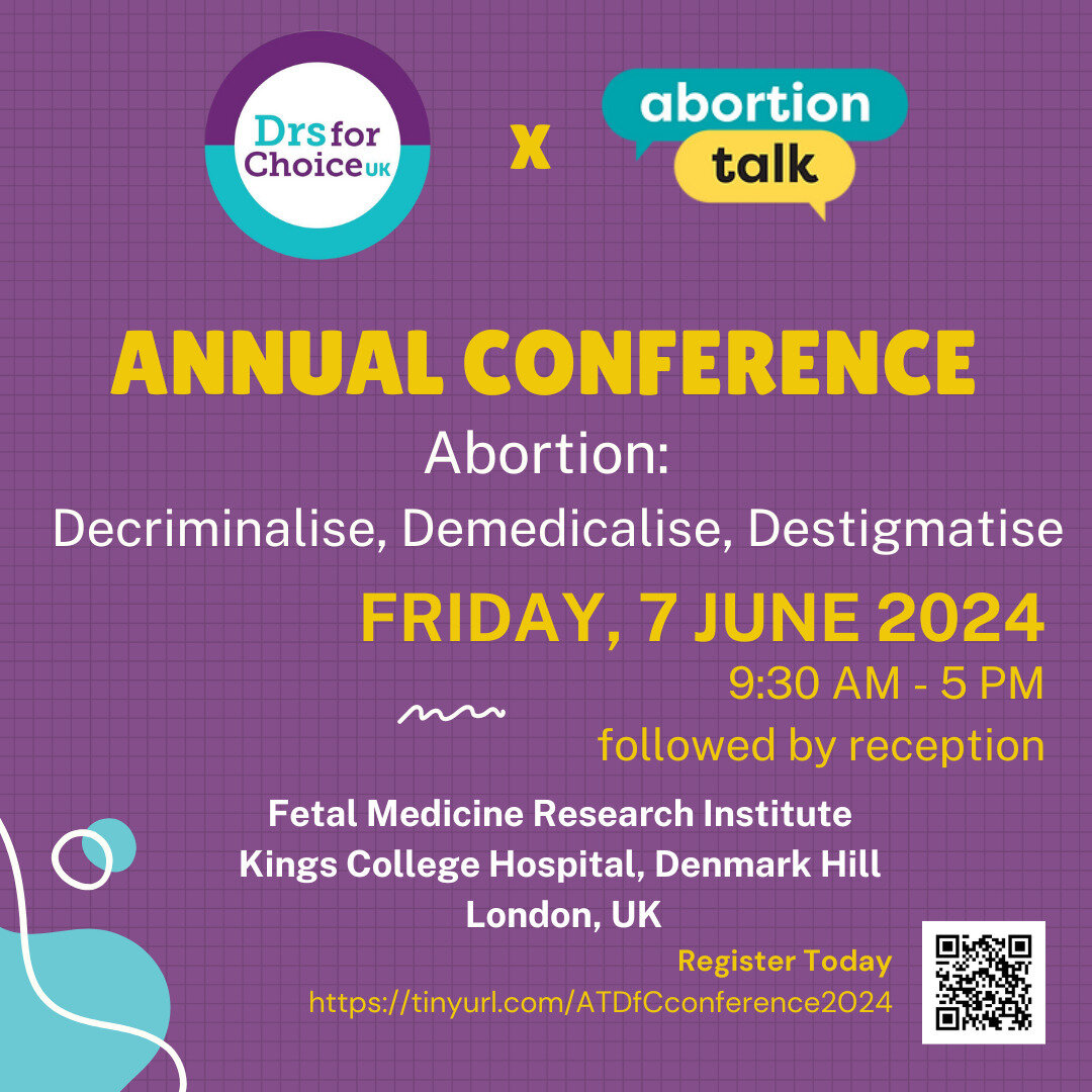 Doctors for Choice UK and Abortion Talk present their first joint annual conference.

Our conference focuses the fight for reproductive rights into a '3D' model: the decriminalisation, demedicalisation, and detisgmatisation of abortion.

The day will