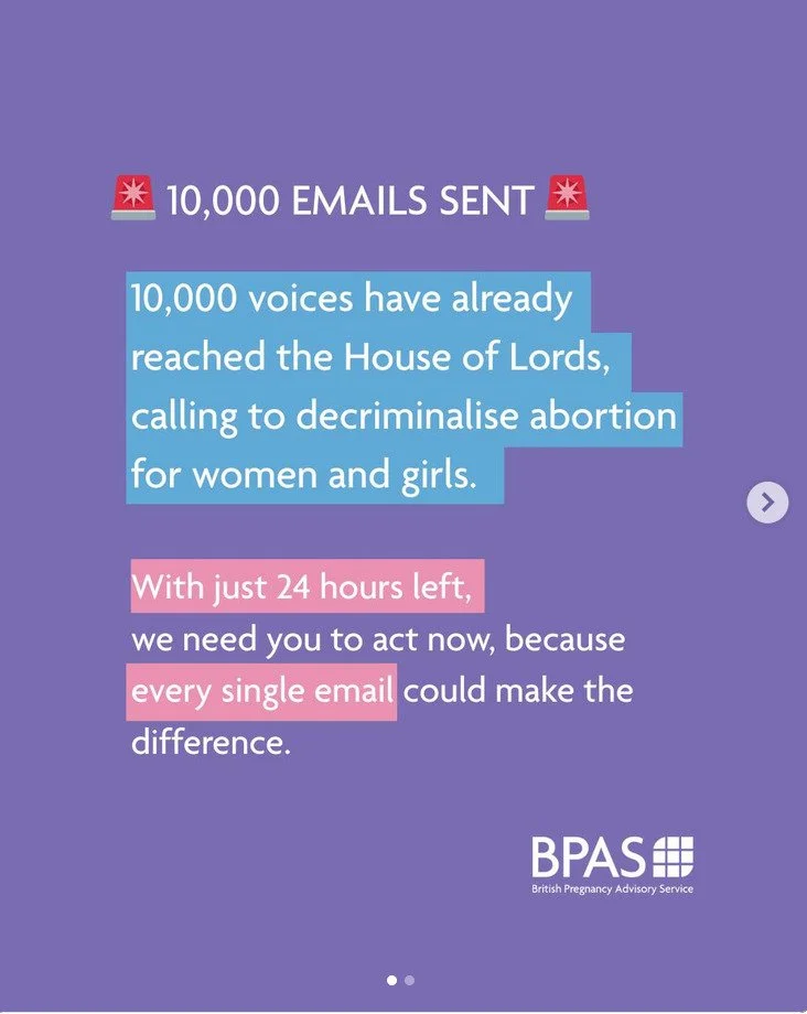 Let&rsquo;s keep going! 

10,000 voices is powerful but we&rsquo;re not finished yet. With just 24 hours left, every single email matters. Tell the House of Lords to decriminalise abortion for women and girls in England and end the use of outdated la