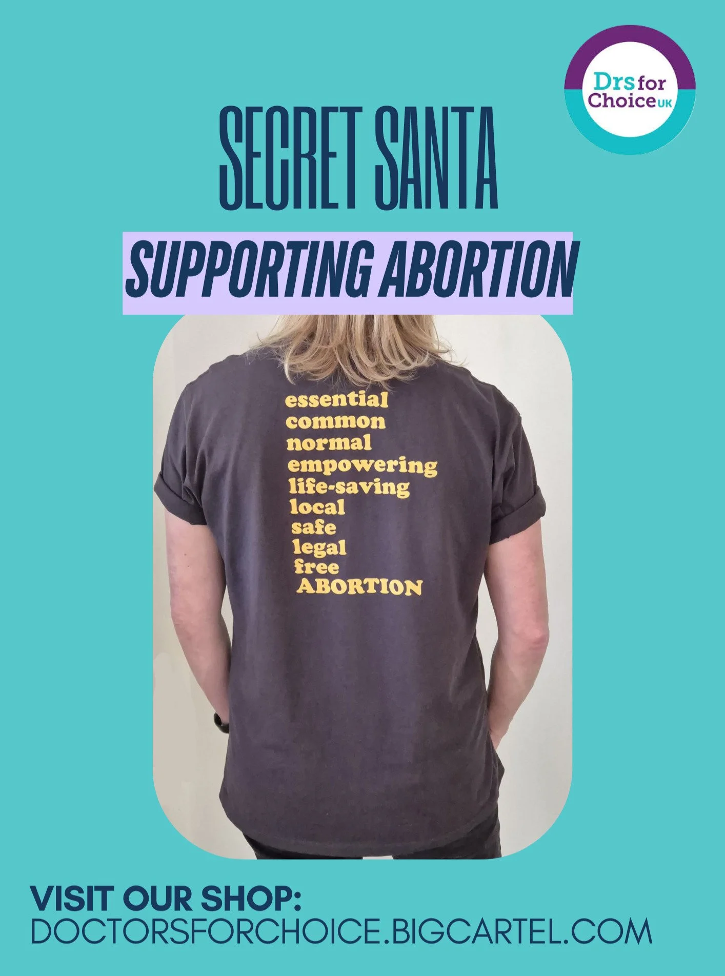 Are you after pro-choice gifts for your loved ones this festive season? Visit our shop doctorsforchoice.bigcartel.com to buy mugs, playing cards, and a new design of T-shirts - good quality, ethically manufactured, sustainably produced. Crafted from 