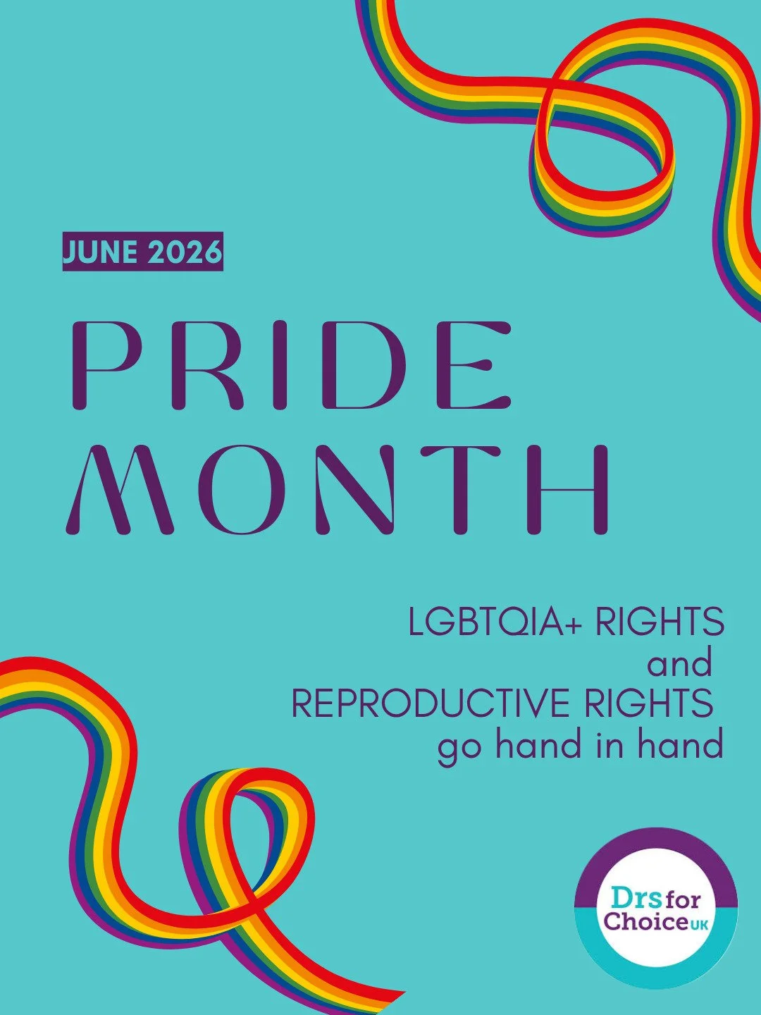 Happy Pride Month! 

May we all remember that LGBTQIA+ rights and reproductive rights go hand in hand. 

As Doctors for Choice UK, we will always support both, both reliant on the fundamental right to bodily autonomy and freedom to determine our own 