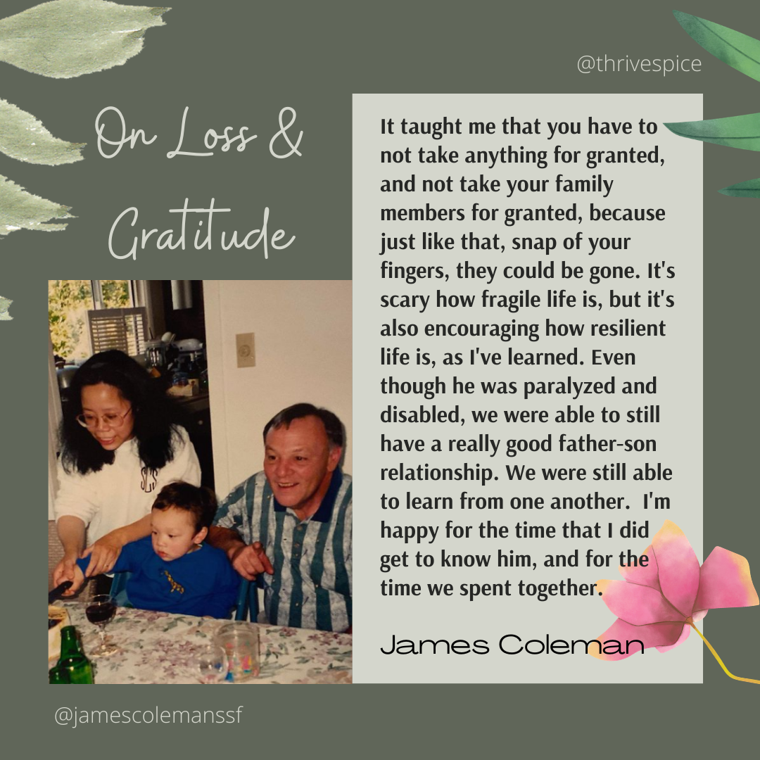 Thrive Spice ep 8 James Coleman quote - loss and gratitude.png