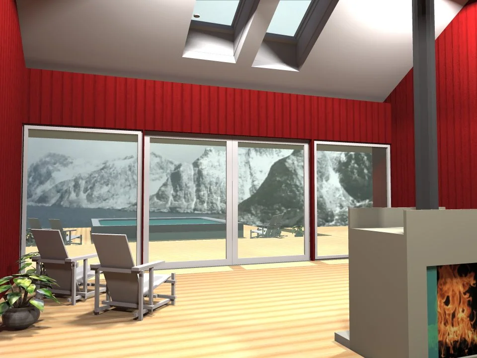 Spa eskiis Lofoteni saarestikus, projekteerimine ja 3D-interjöör