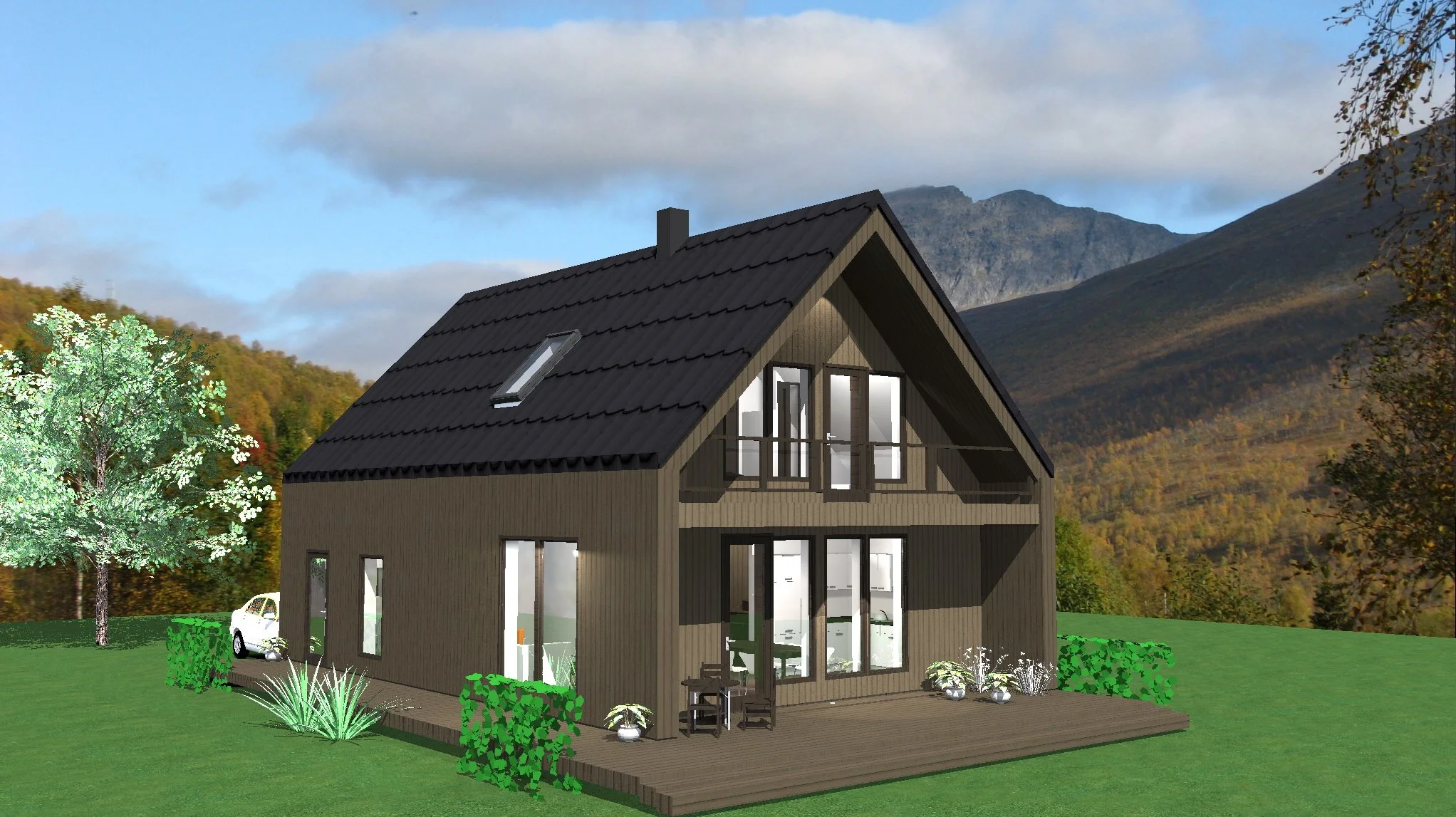 Eramu eskiis saarele, projekteerimine ja 3D