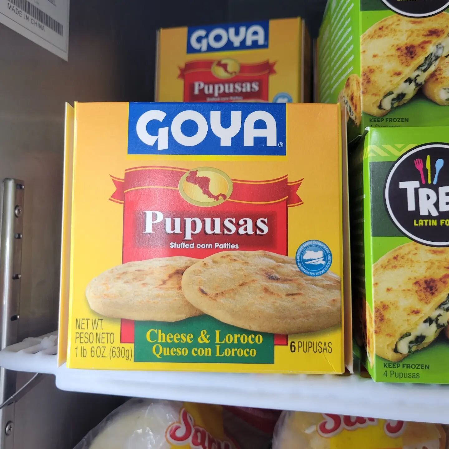 NEW- Goya Pupusas with Cheese &amp; Loroco! Pupusas are a versatile dish as they can be made with a wide variety of fillings, and can be eaten as a snack or as a meal! 

Available now @villa.servin

We are located at 7891 Kingsway,  on the corner of 