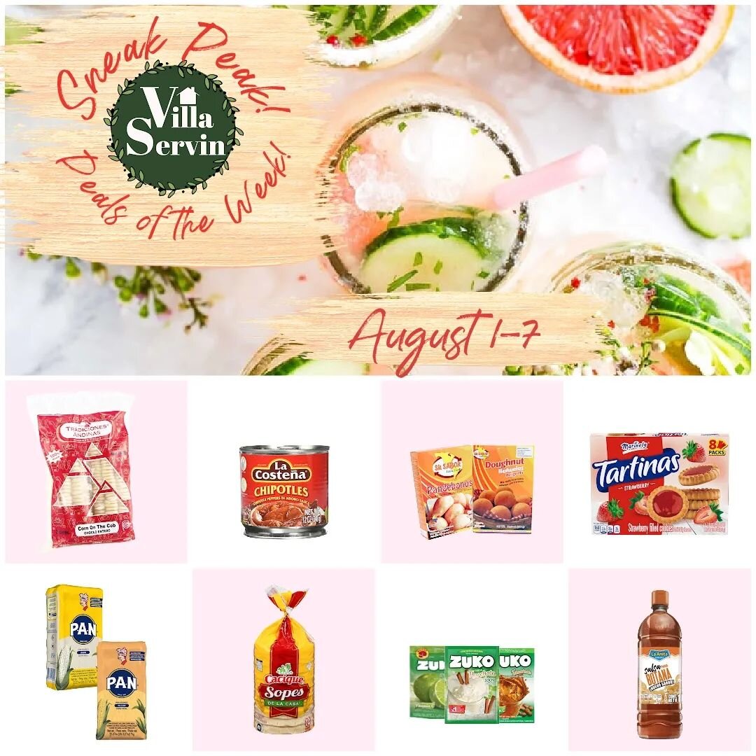 A little sneak peak of what's to come! 

Starting Monday,  we are officially launching our deals of the week! 
Come by the store August 1st- 7th to save on these delicious items🤤🥳
Pictured above are: 

&bull;Tradiciones Andinas Corn on the cob 2pcs