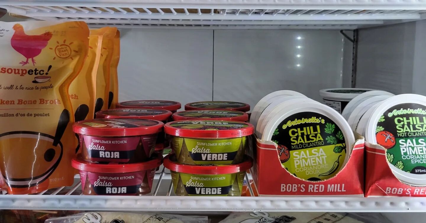 Hello! Fresh Salsas have been stocked up at the store🥳🥳 Come by and try  these superb salsas made locally in BC! You can choose from Red Salsa, Green Salsa, Mild Cilantro, &amp; Hot Cilantro🌮🍅🌶
Add these to your tacos or just eat them with chips