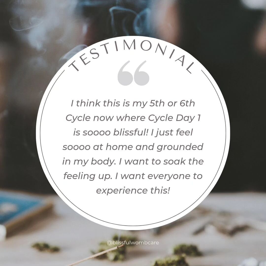 Receiving this message LIGHTS ME UP and makes me beam with joy!!

This testimonial comes from a mother who joined my course Blissful Cycles just as her first Postpartum Menstrual Cycle returned.

This course was a 3 month deep dive into the practice 