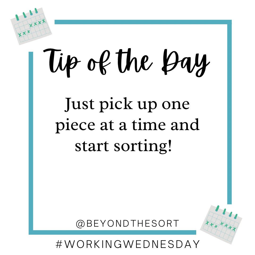 When you have a closet, room, or space that looks like this, where do you begin? I hear over and over again, “I just didn’t know where to start”. Honestly, it looks so much more difficult than it actually is. 

Start Anywhere!!!

Just pick up one pie