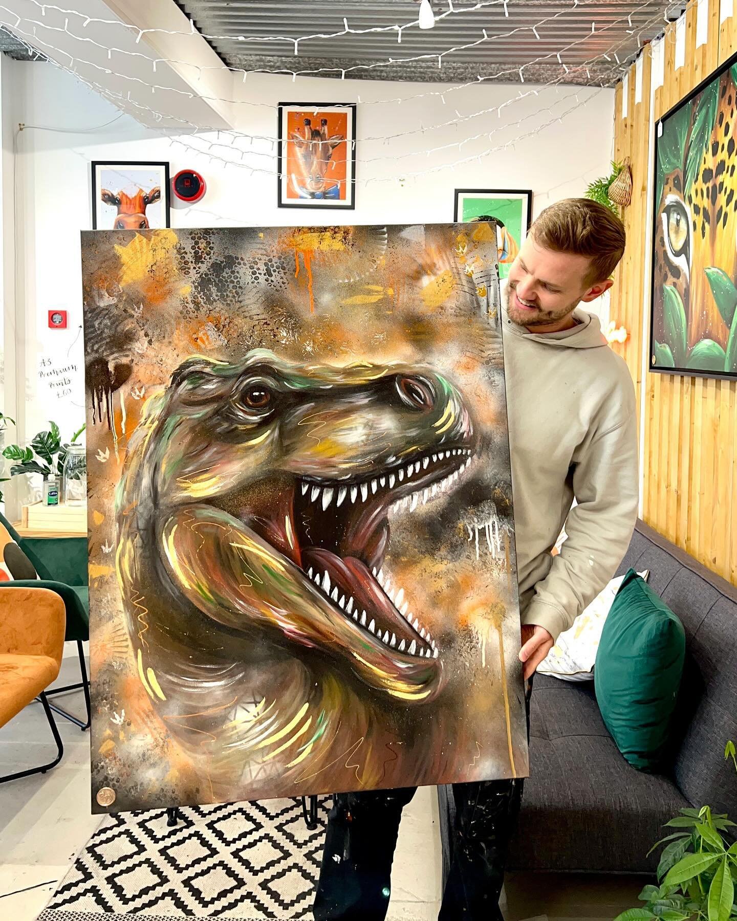 The T Rex has dropped! Original (30x40&rdquo;) is now available in the shop and prints are available online 🦖