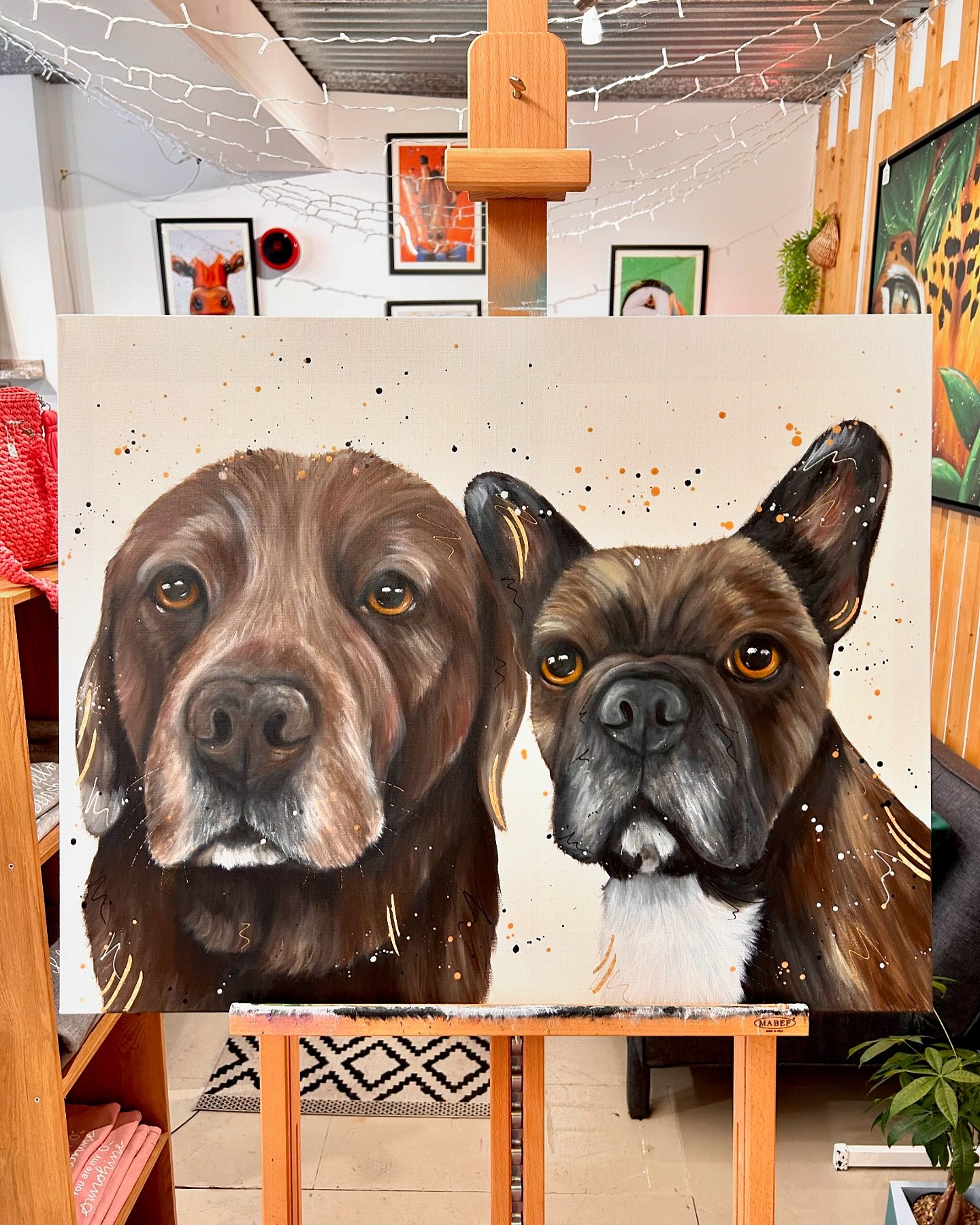 A new pawtrait for these two awesome 🐶 

Don&rsquo;t forget, my new dog series launches this Saturday in the shop (@coffeeandcreategg)!!!! Come down with the pooches, grab yourself a half price coffee while your furry friend has a pawsecco and some 