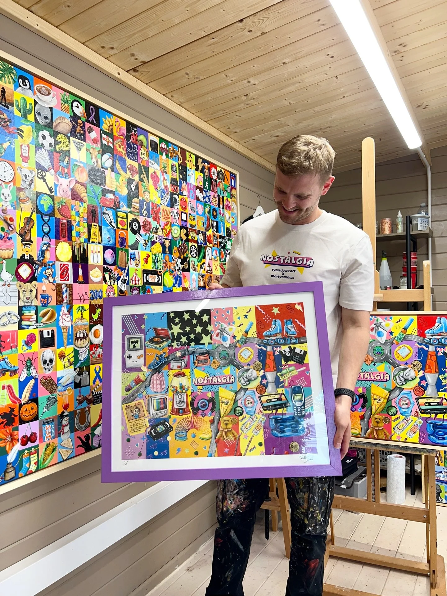 Hand embellished Nostalgia print, with a hand painted purple custom frame 😍