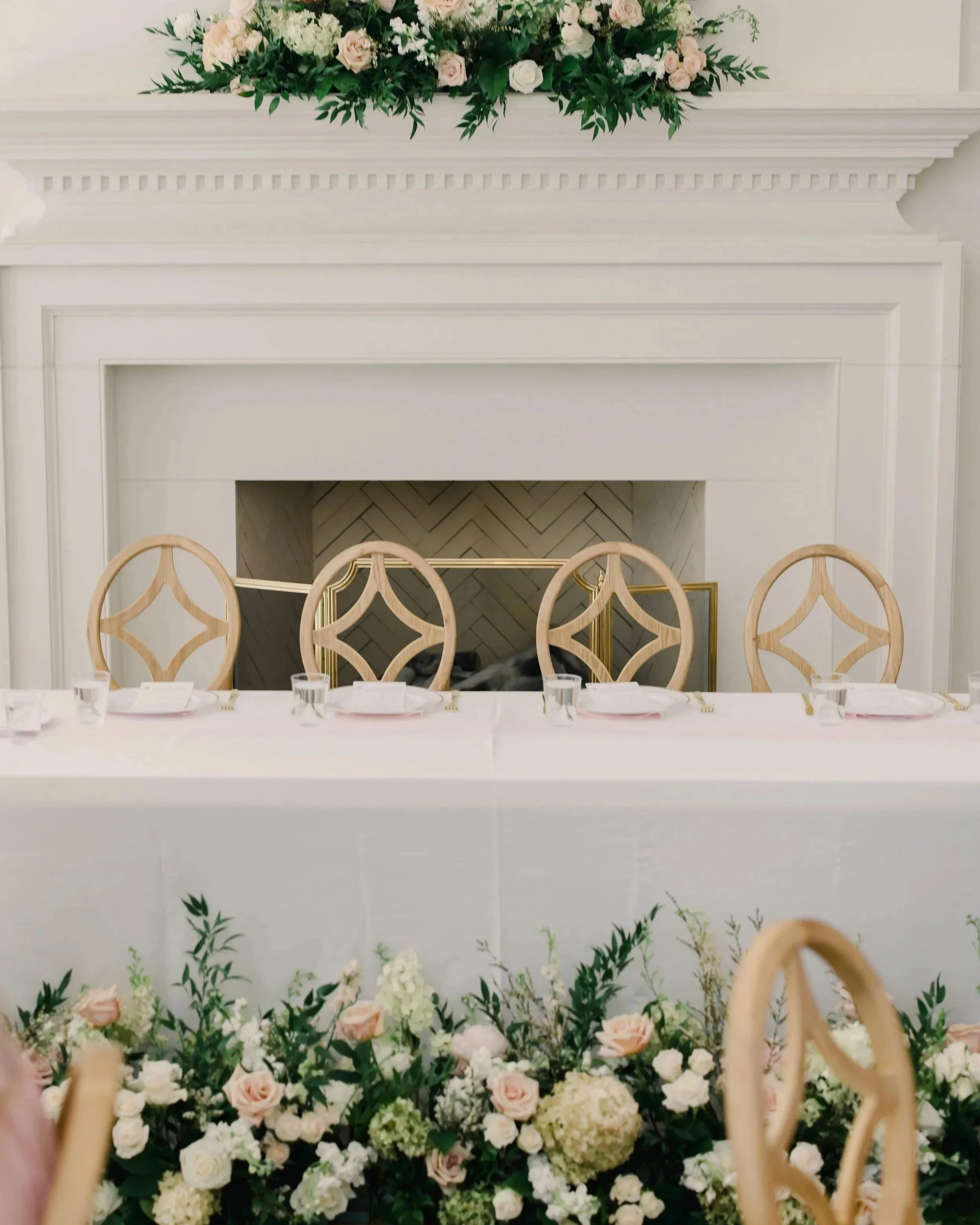 Sweet Heart Table with Mantel Arrangement