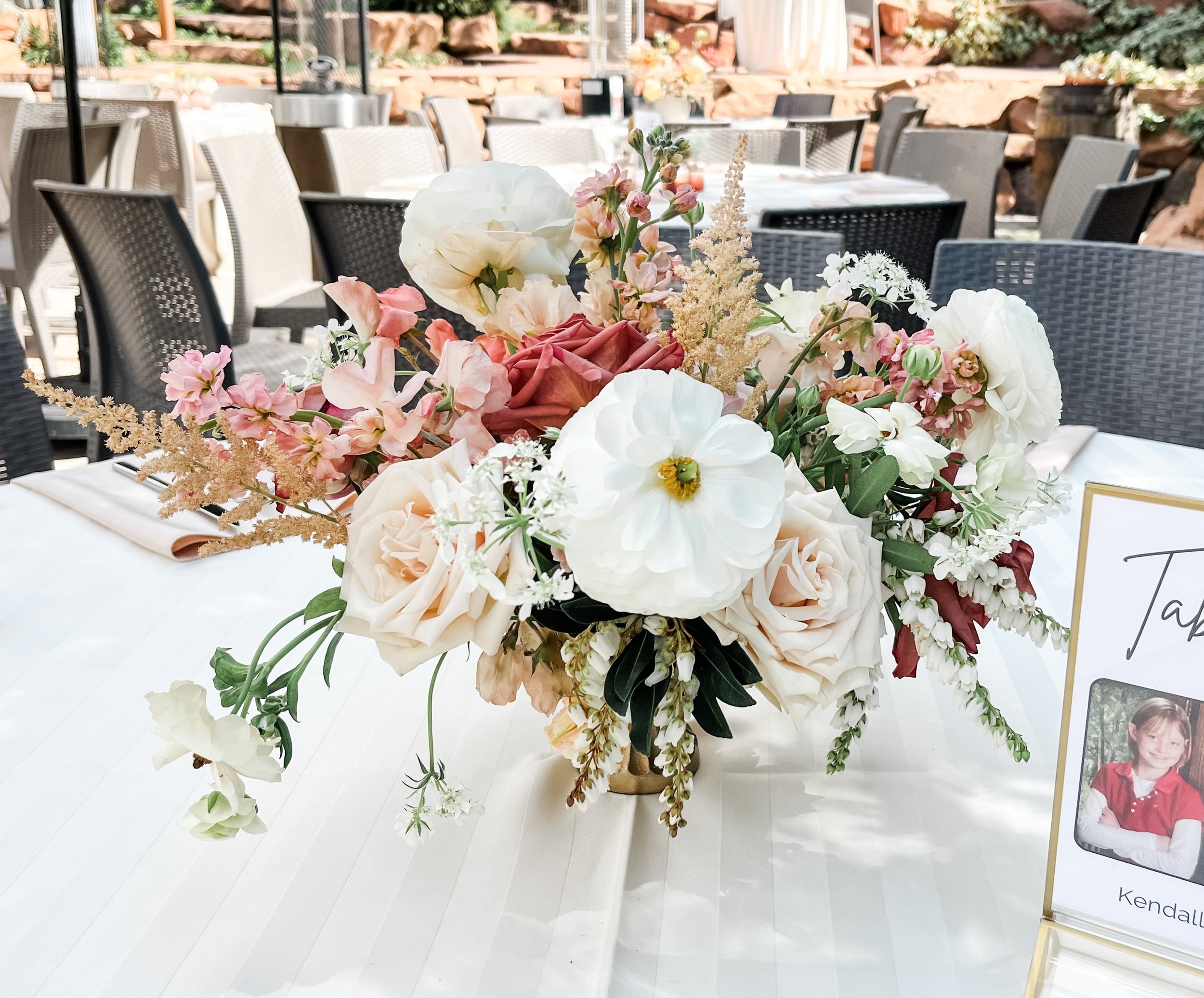 Louland Falls Wedding Centerpiece