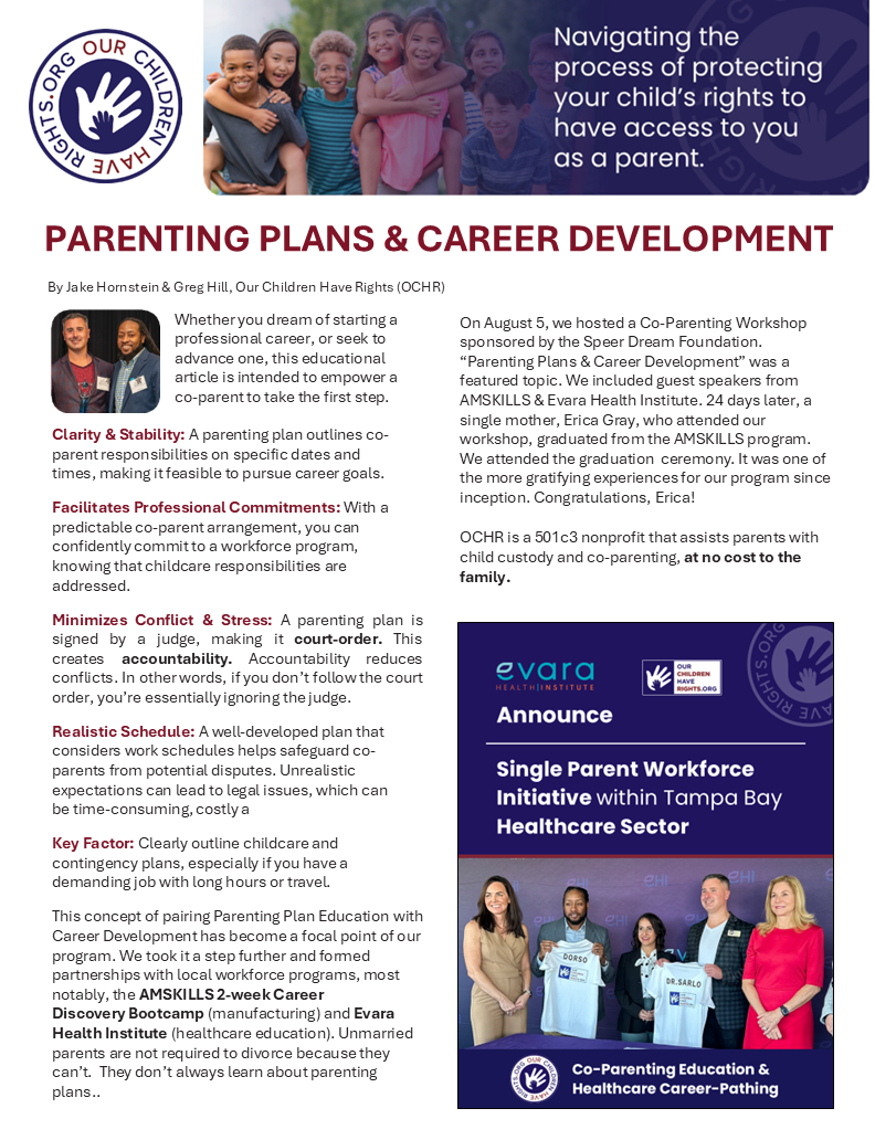 Parenting Plans &amp; Career Development