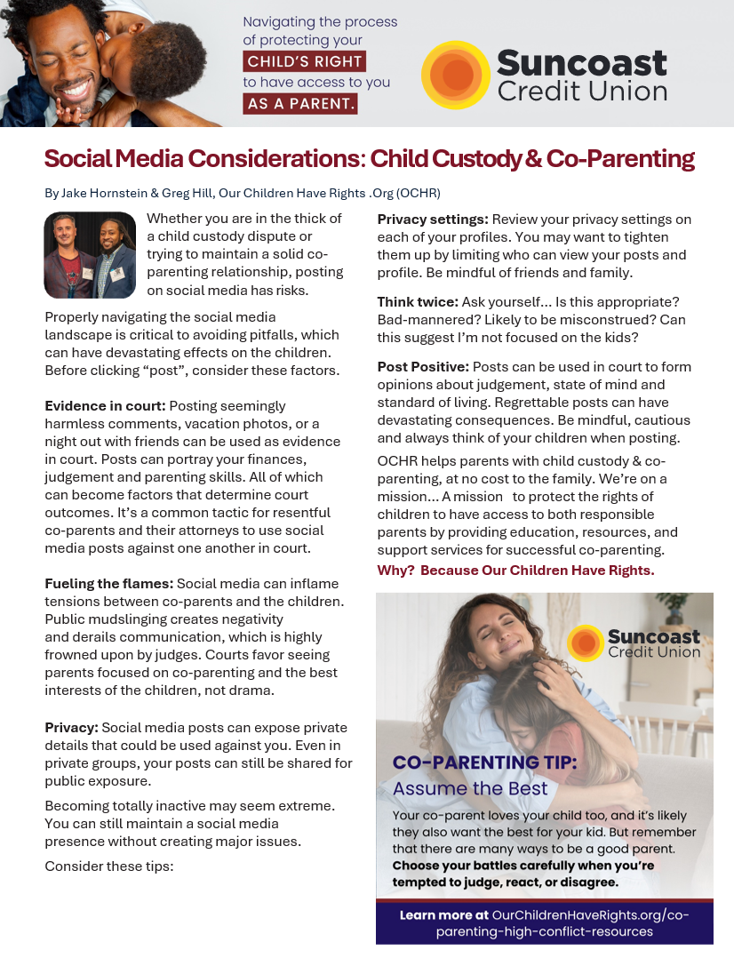 Social Media Considerations: Child Custody & Co-Parenting — Our ...