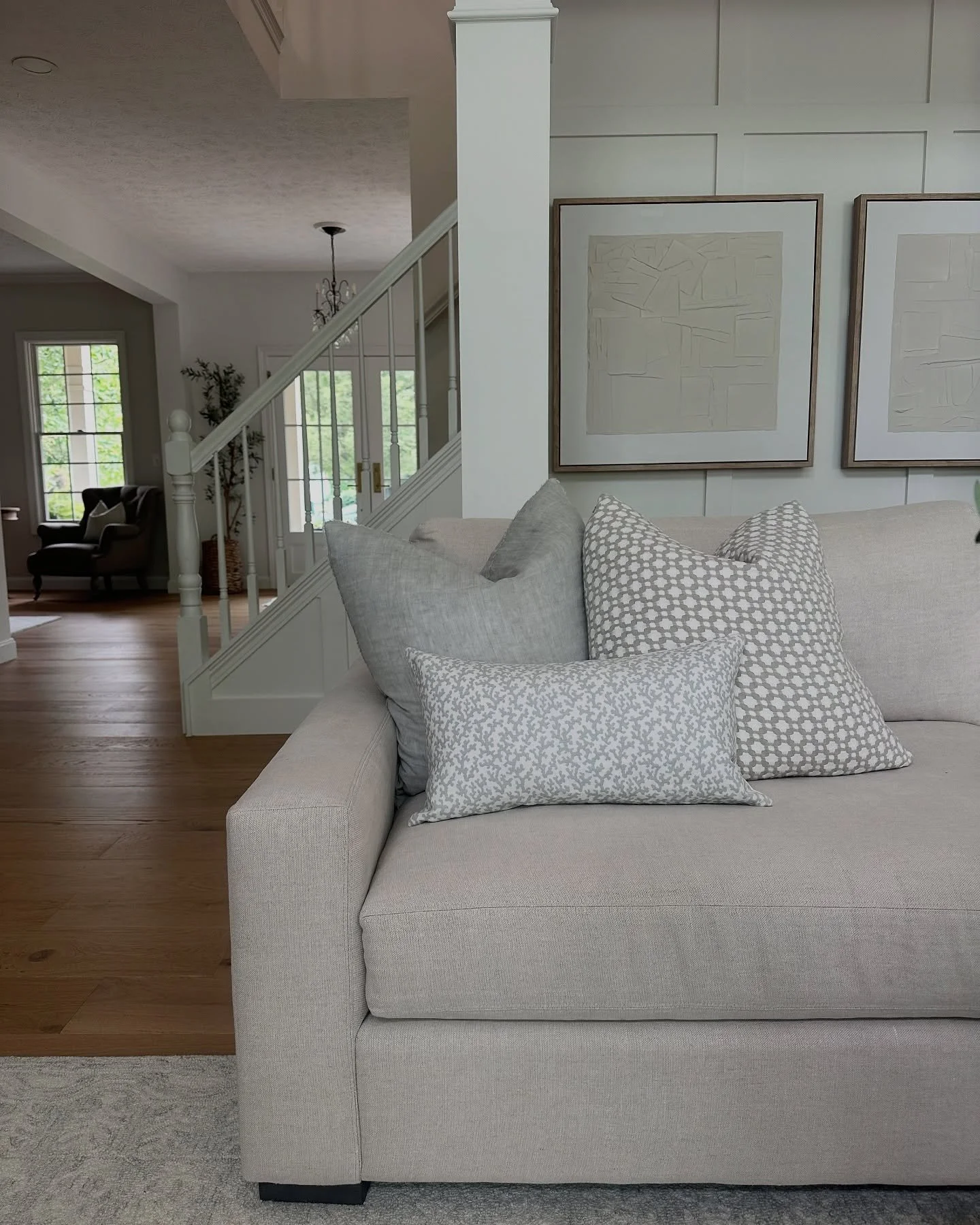 She&rsquo;s new to the crew and she&rsquo;s cute. Thank you @acres.interiors for this perfect &amp; most beautiful lumbar to complete the pillow trio.