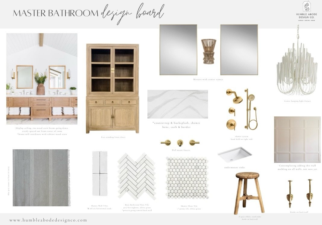 Calm &bull; Classic &bull; Soothing &bull; Light &bull; Airy 

A beautiful modern coastal master bathroom is in the works ✌🏼