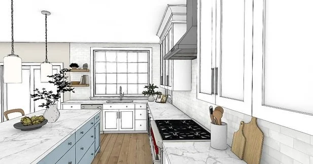 Obsessed with our new 3D &amp; Photorealistic renderings of this stunning modern classic kitchen with a subtle coastal vibe. Can&rsquo;t wait to see these spaces become a reality with our client&rsquo;s upcoming addition this fall!

Thank you @sheare