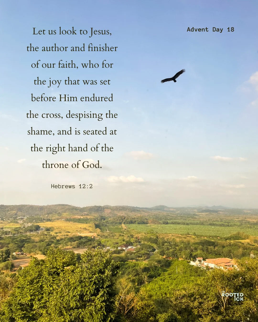 advent day 18 | If Jesus wrestled and suffered while clinging to the hope that joy was going to come, so can I. He knew the story ends in victory. I look to Jesus and remind my heart that victory is on its way.

🌱 Praise be to God.