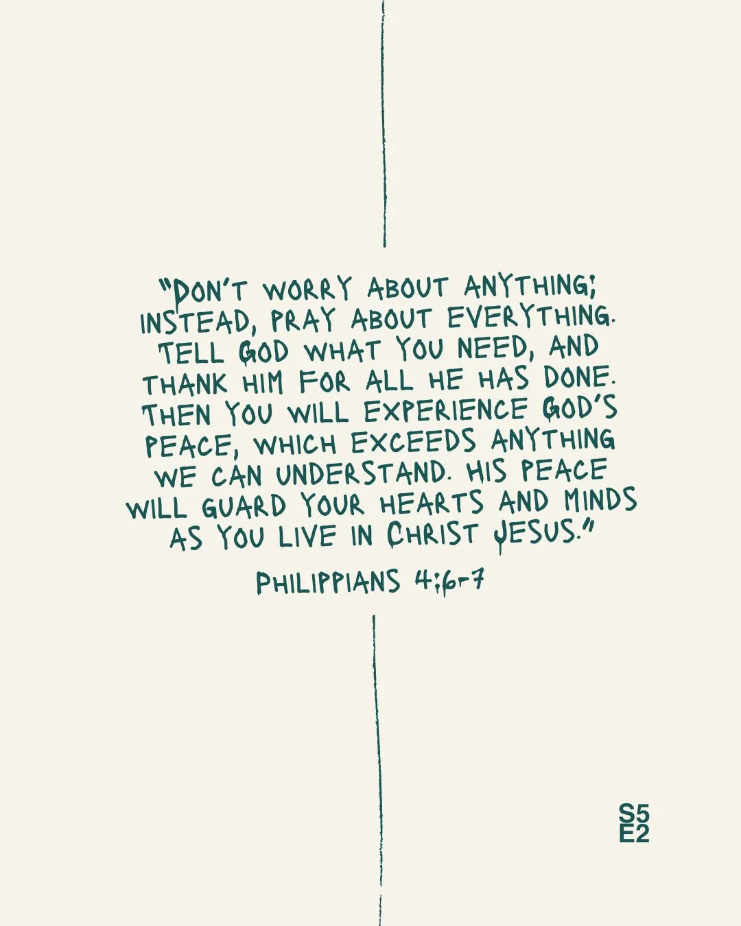 Instead of focusing on worry, pray and give God thanks. Make it a practice to turn to God with all that troubles you.

🌱 5.2 | Gratitude &amp; Purpose (with Michael Southerland)