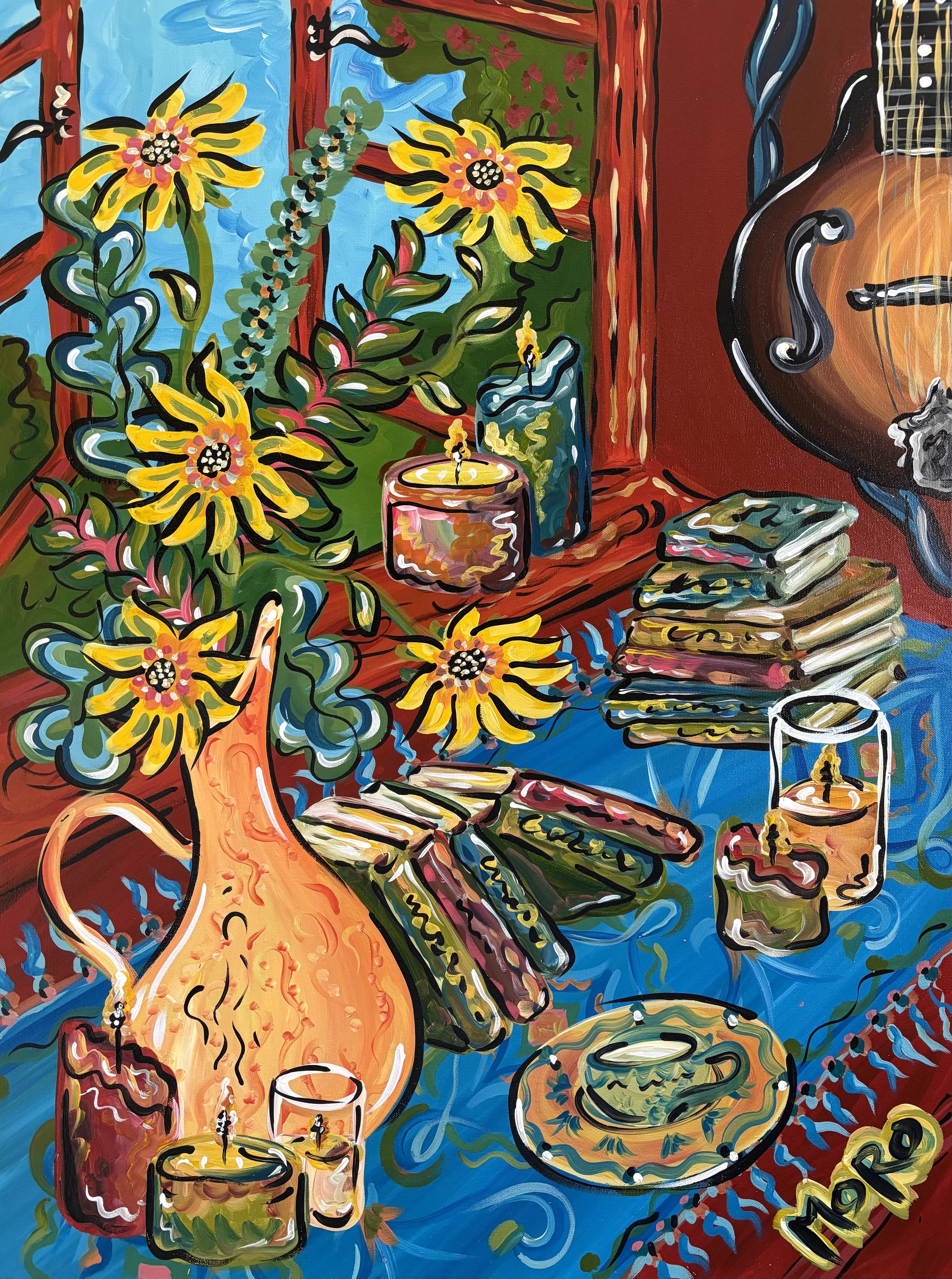 Hostess With The Mostess, 2025,
30x40x1.5", acrylic on canvas,
$1200
