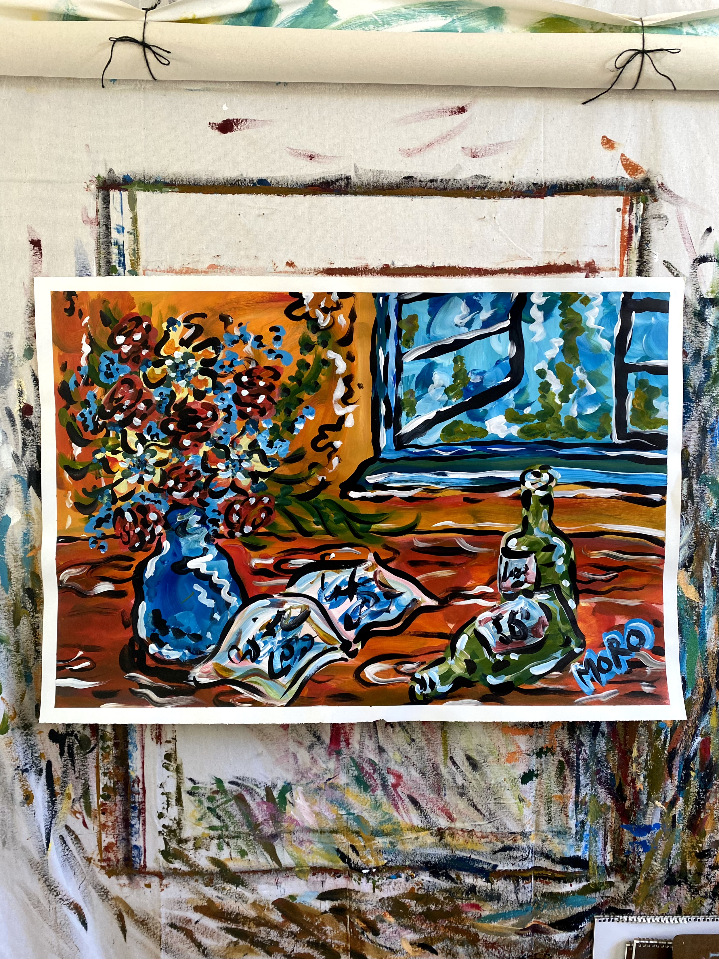 Untitled, 29.5x41", acrylic on paper, 2024, $700 / ON SALE $500