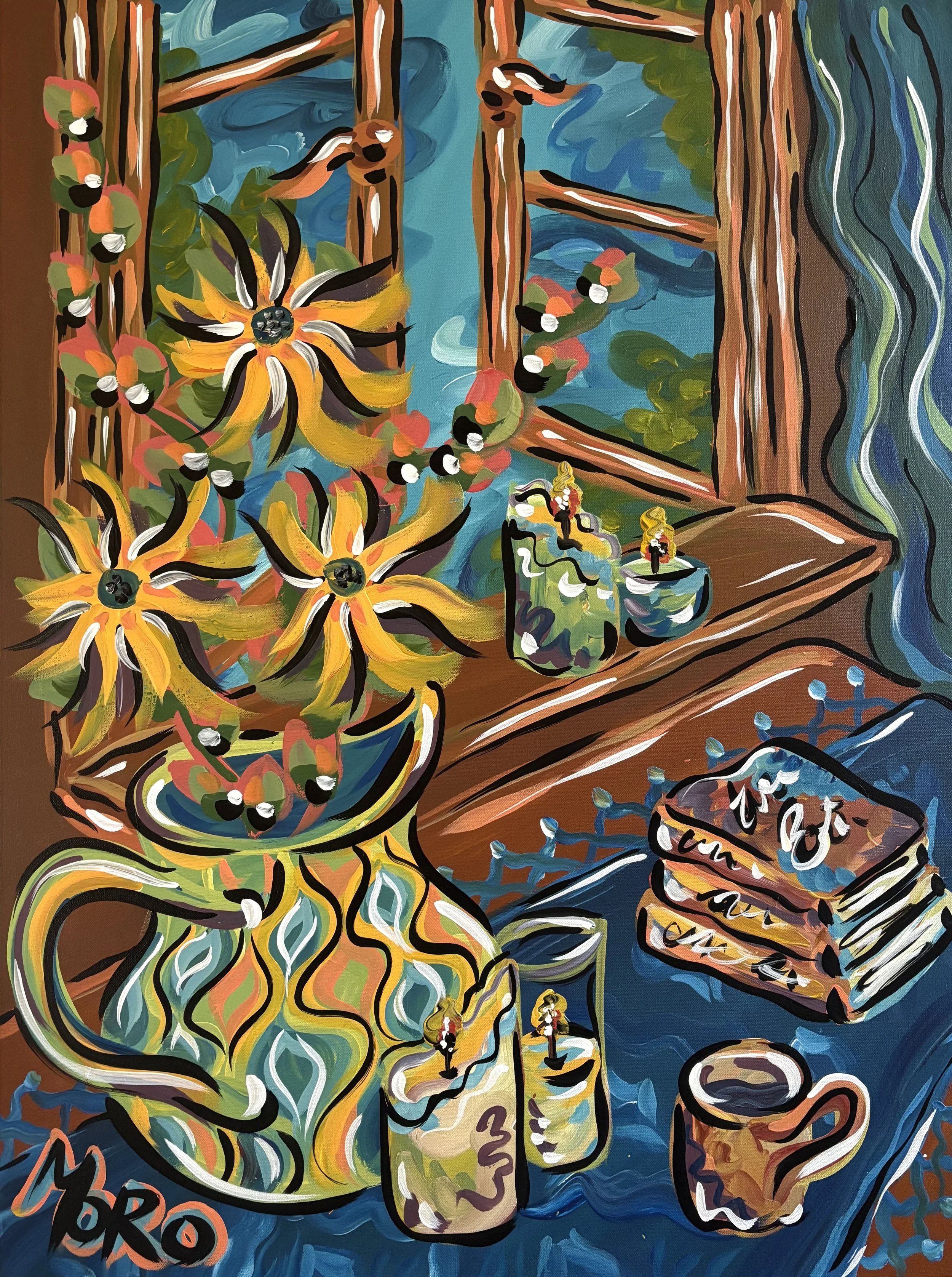 Pot Shock, 30x40x1.5", acrylic on canvas, 2026, $1000