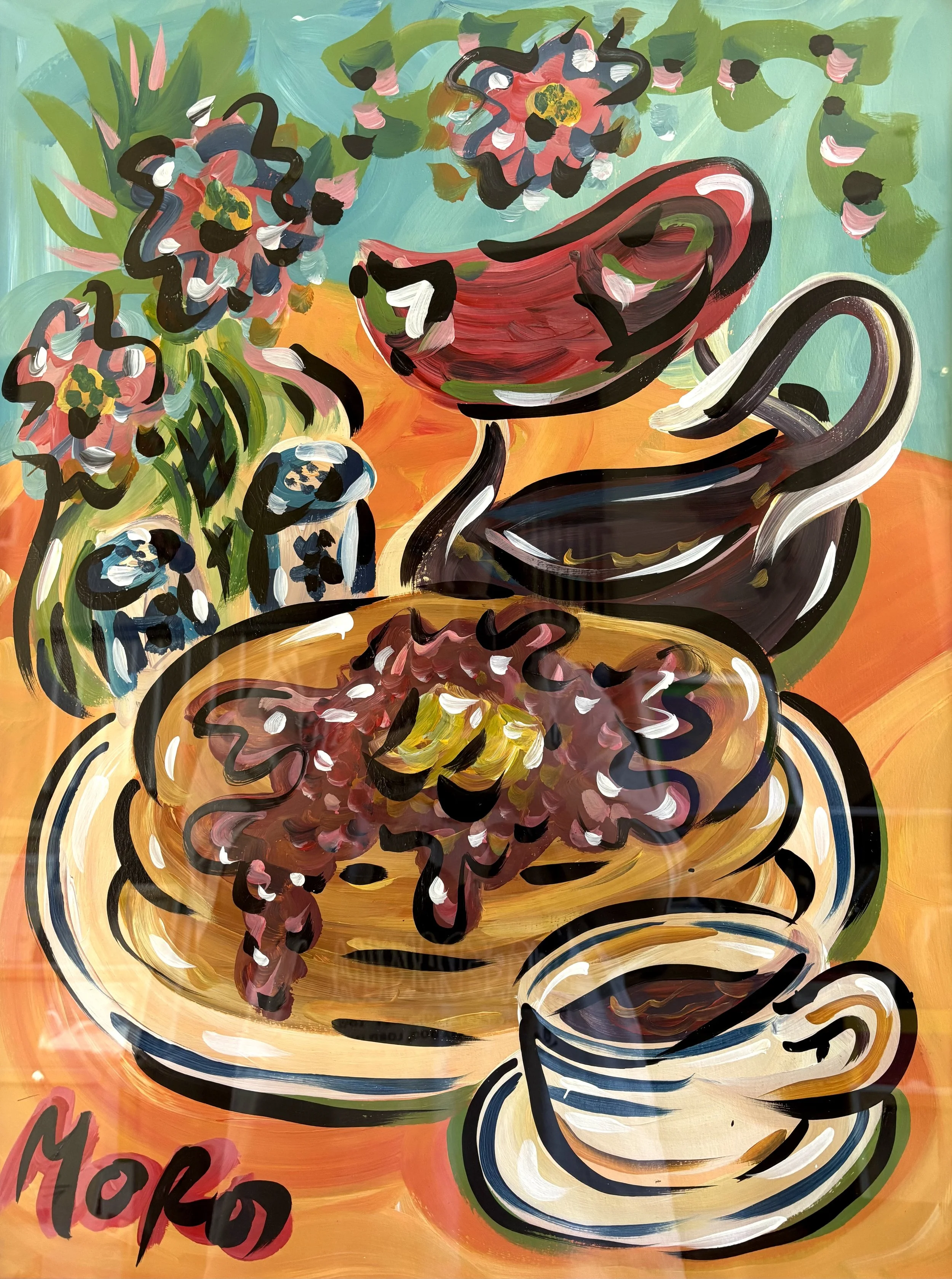 Short Stack, 18x24", acrylic on paper, 2026, $400 framed, framed to 22x28"
