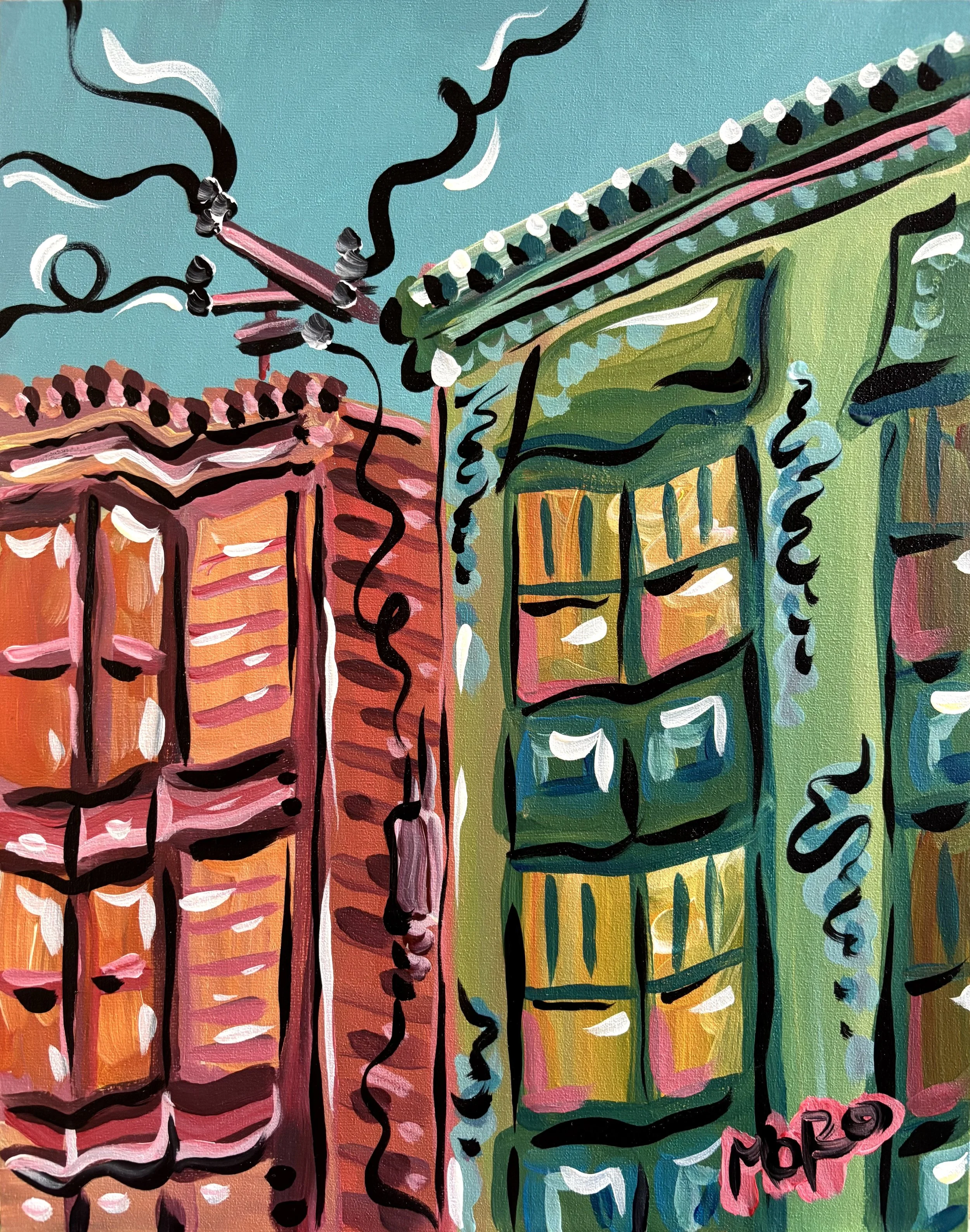 Lil House Study, 11x14", acrylic on panel, 2026, $300 framed, framed to 16x20"