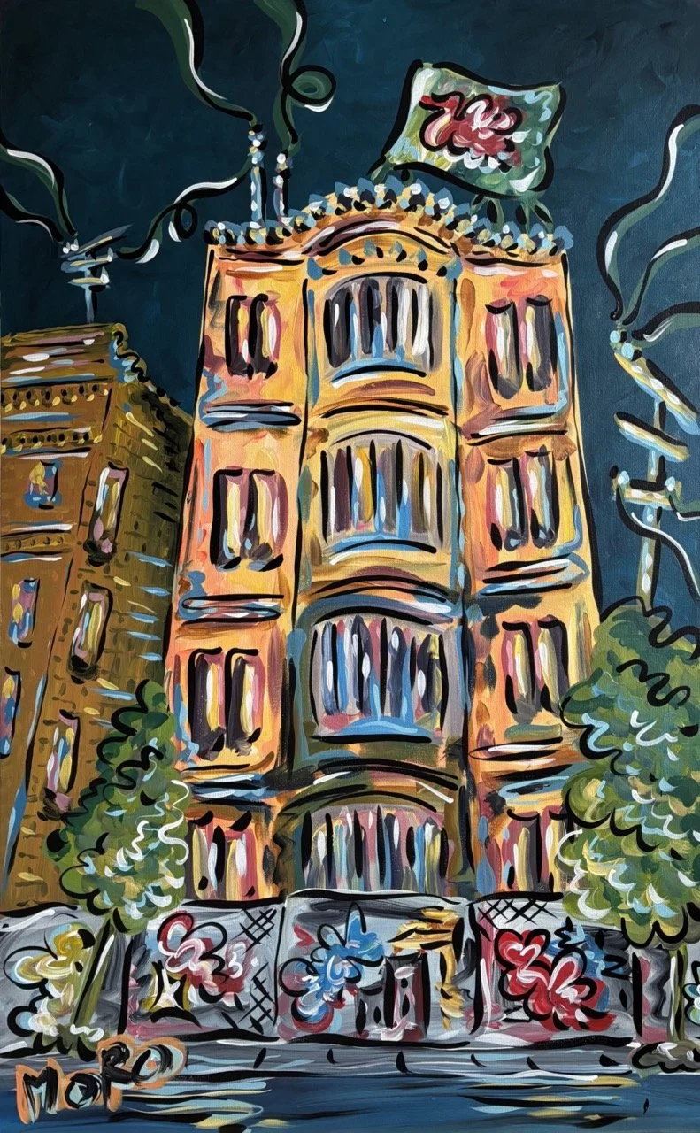Somewhere in the Tenderloin, 30x48x1.5", 2026, acrylic on canvas, $1400