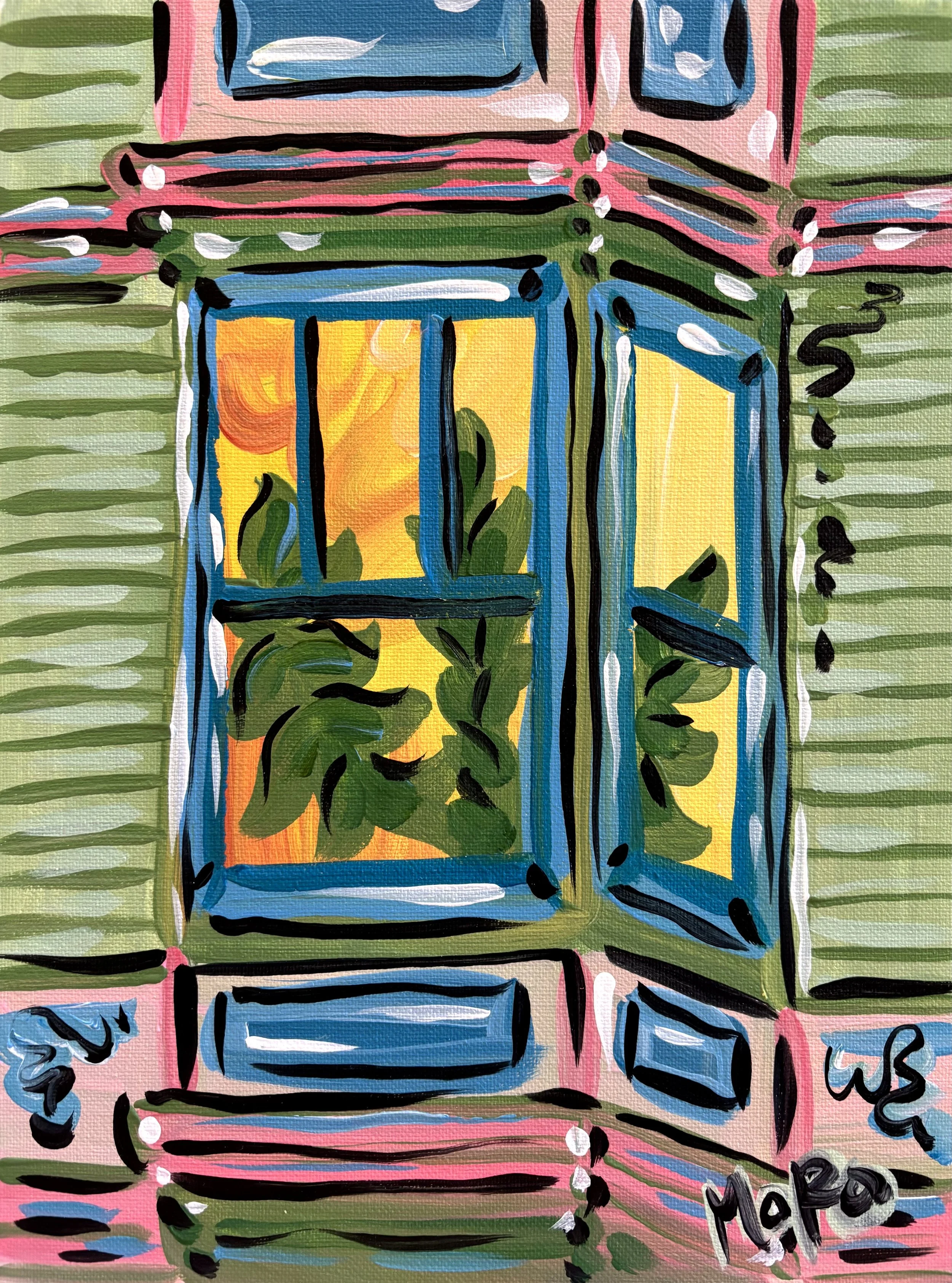 ON SALE Green With Envy, 9x12", acrylic on canvas panel, 2026, $150, framed to 12x16"