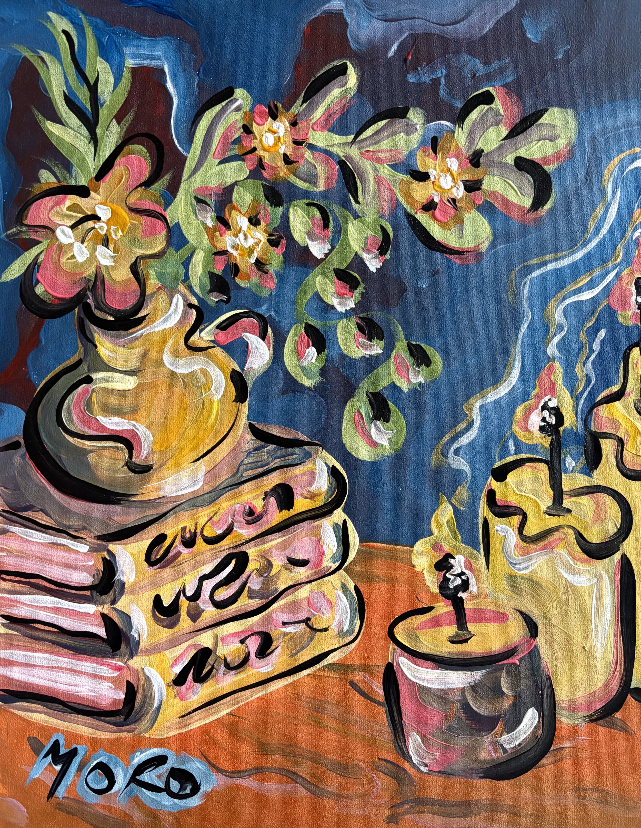 Light Up, 11x14", acrylic on panel, framed to 14x16", 2026, $300 framed (if shipped will be unframed at $275)