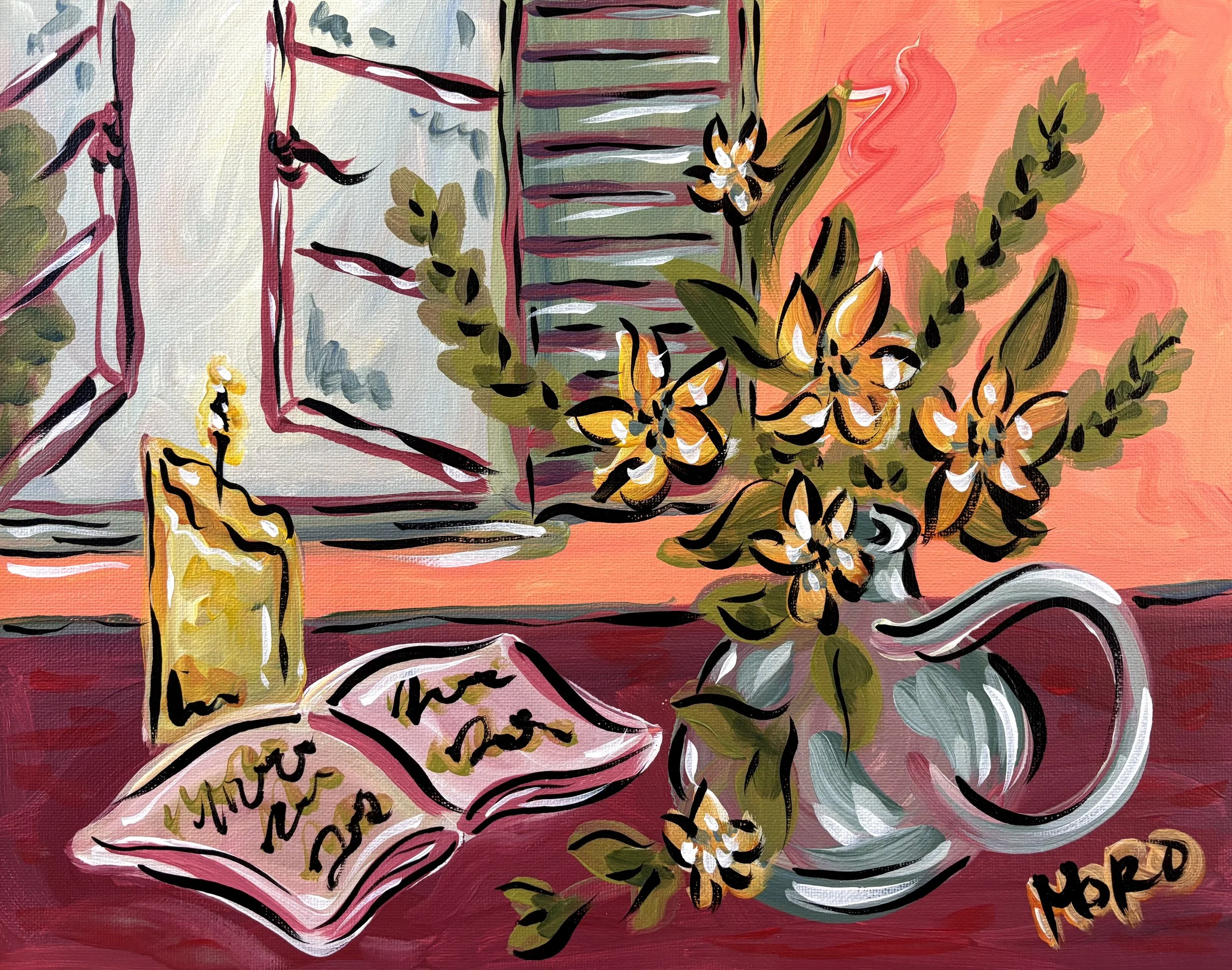 Dream Journal, 11x14", acrylic on panel, 2026, $300 framed, framed to 16x20"