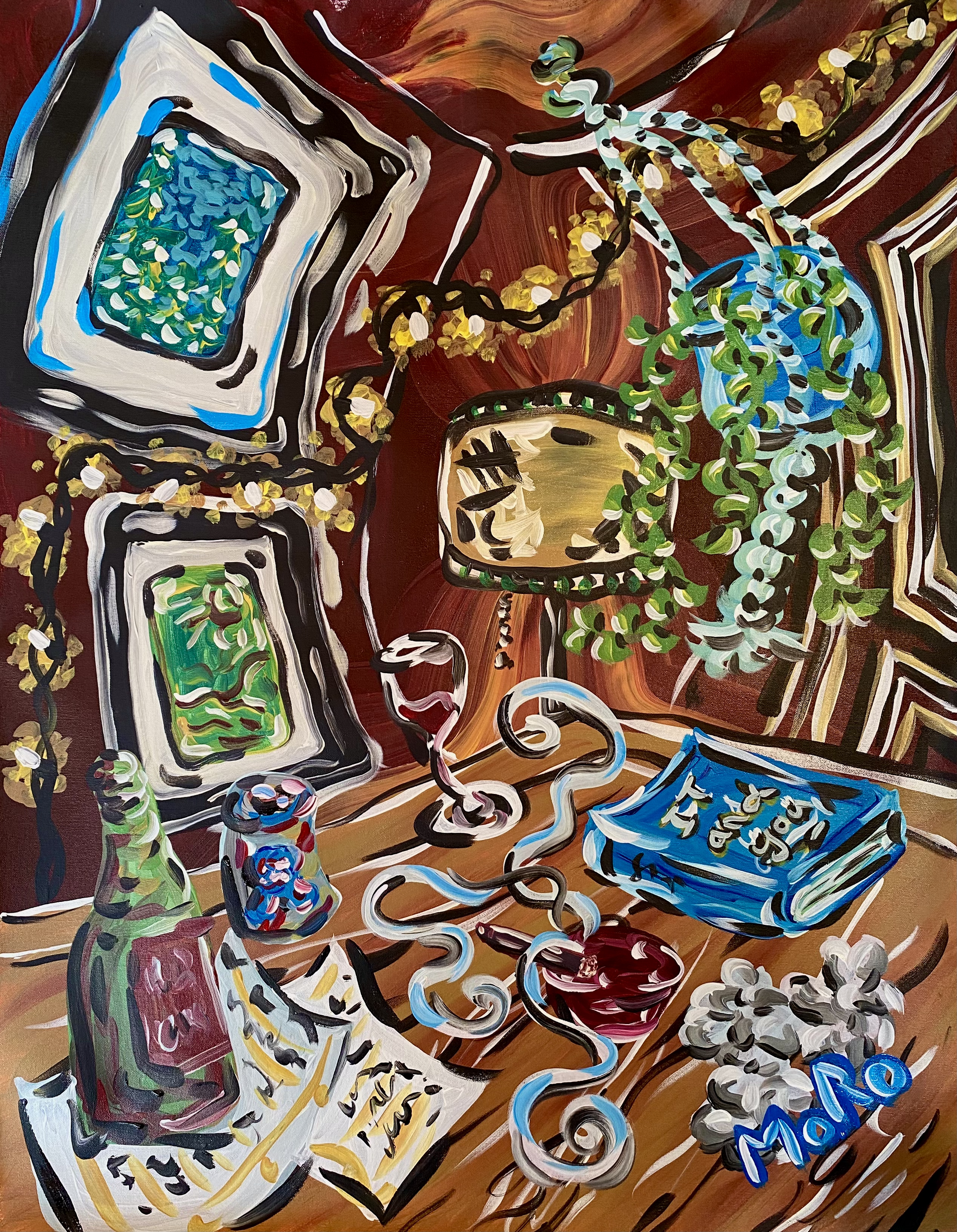 Untitled, 30x40" unframed, acrylic on canvas, 2022, $900 / ON SALE $750 ( will come framed)